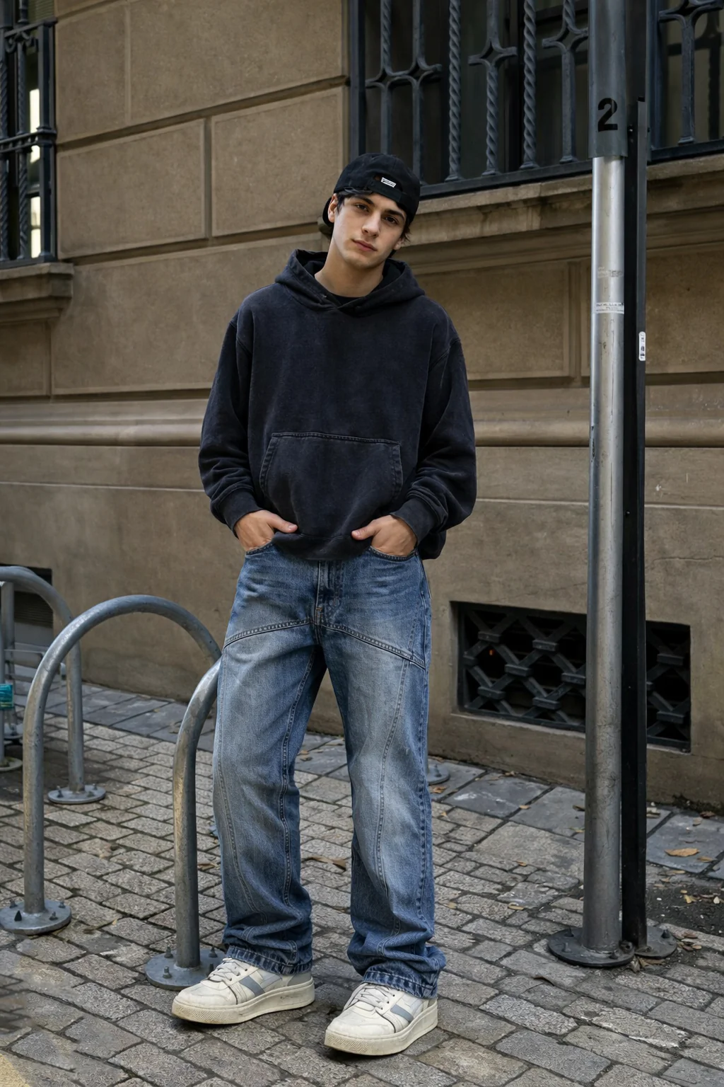 90's Front Seam Loose Fit Straight Leg Denim - Image 10