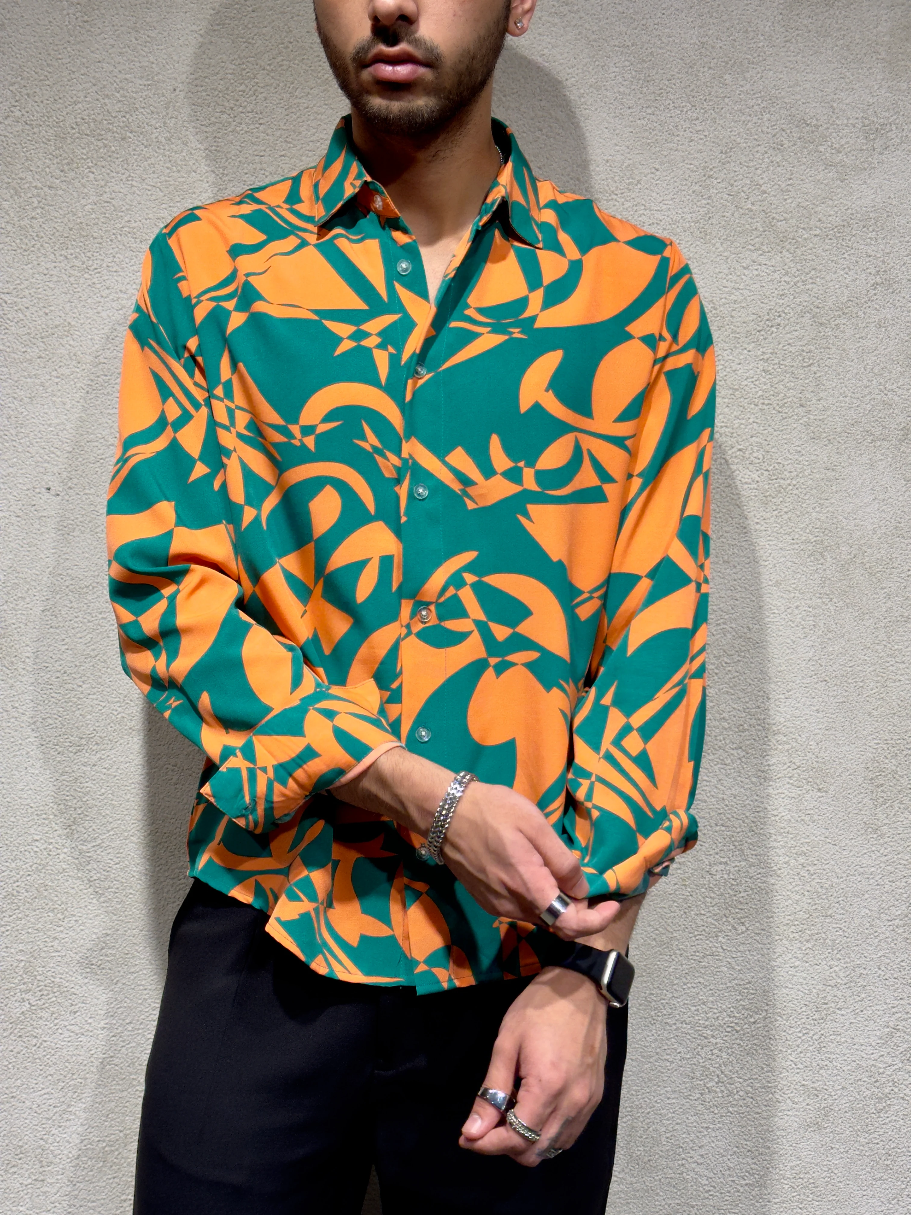 Abstract Rhythm Print Full Sleeves Shirt - Image 11