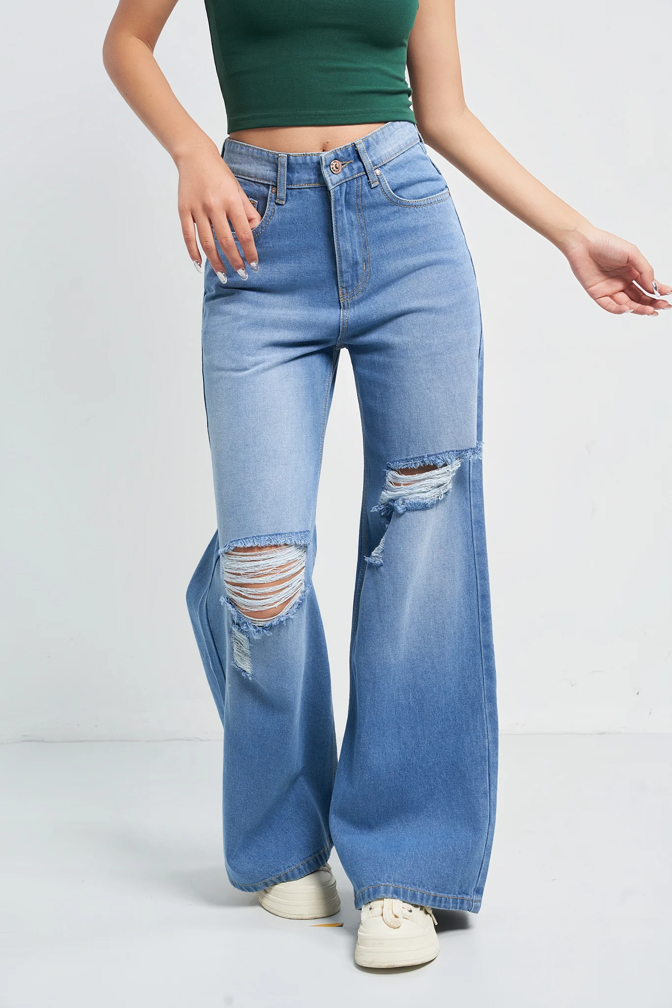 Aesthetic High Waisted Wide Fit Baggy Jeans - Image 2