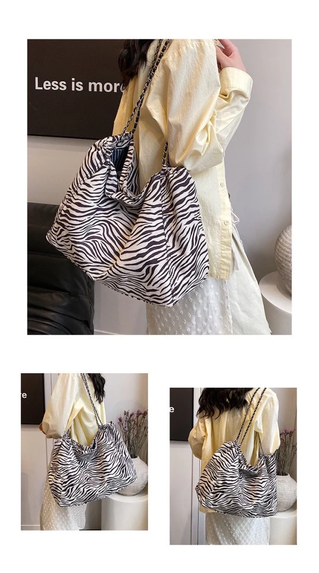 Animal Print Shopper Chain Tote Bag - Image 11