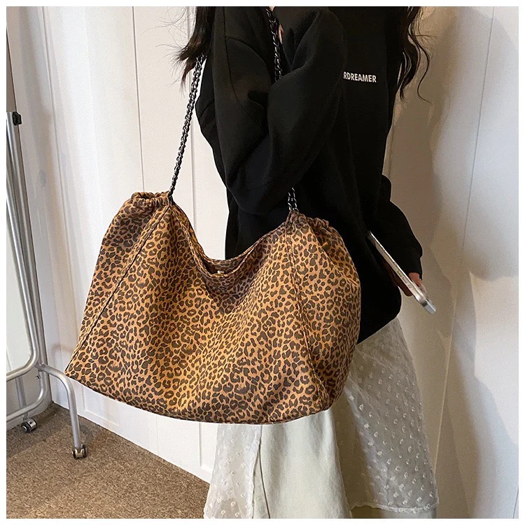 Animal Print Shopper Chain Tote Bag - Image 3