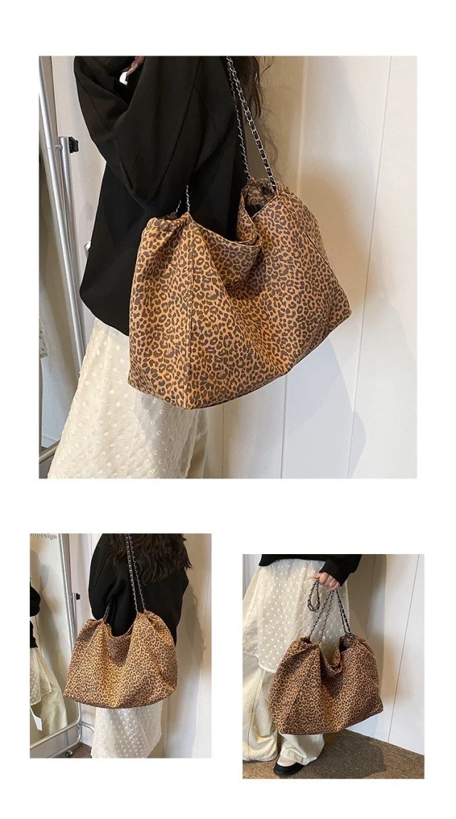 Animal Print Shopper Chain Tote Bag - Image 5