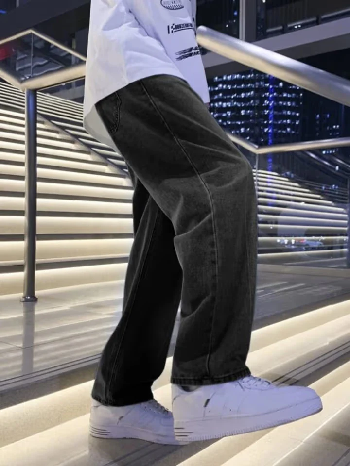 Ash Black Baggy Fit Rigid Jeans - Image 3