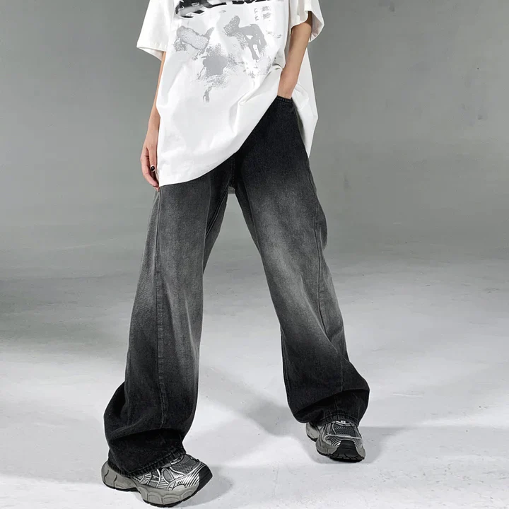 Ash Dark Stormy Gradient Super Baggy Jeans - Image 2