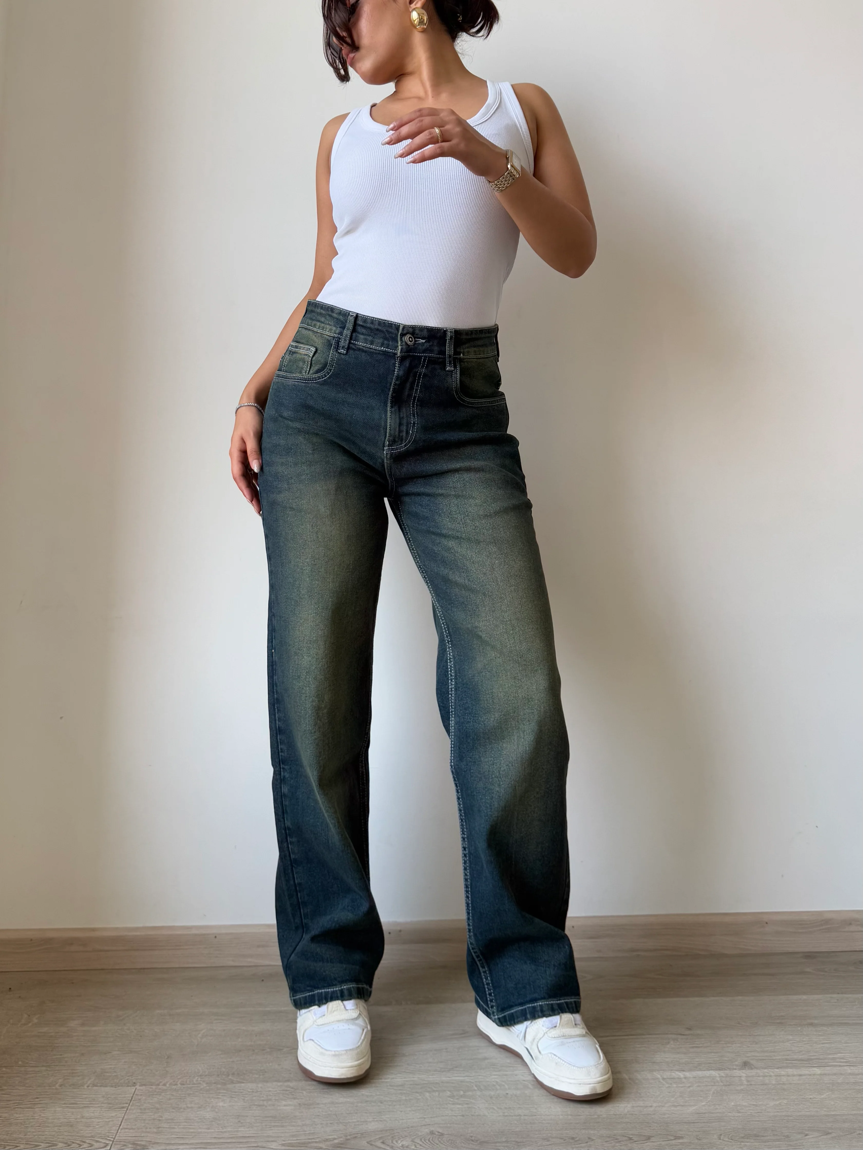 Baddie Vintage Dirty Wash Dad Fit Jeans - Image 7