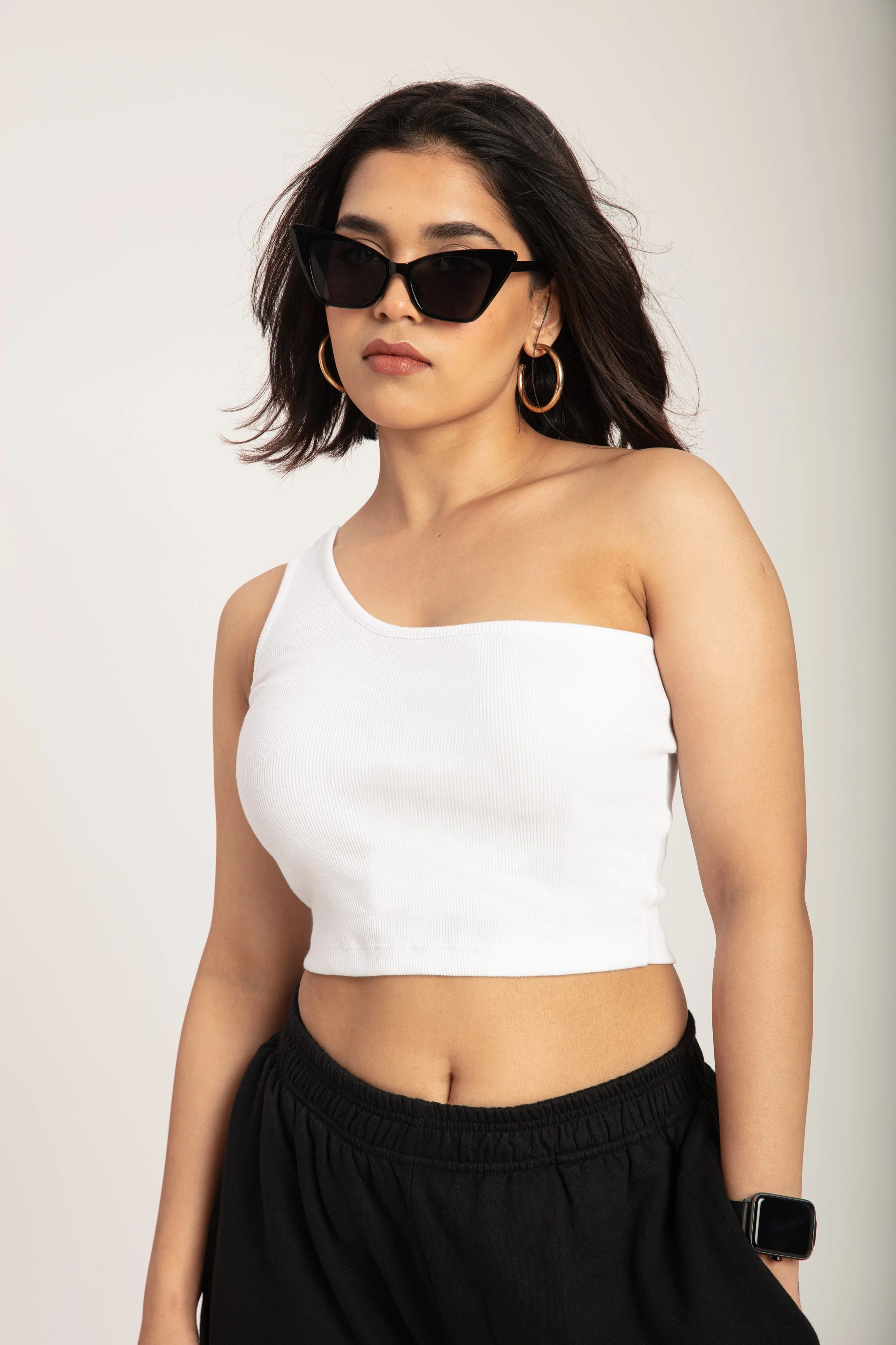 Basic One Shoulder Crop Top - Image 15
