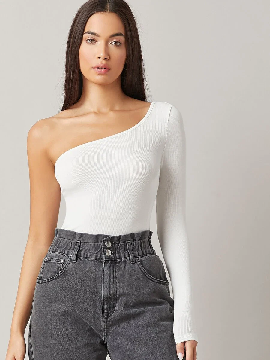 Basic One Shoulder Top - Image 11