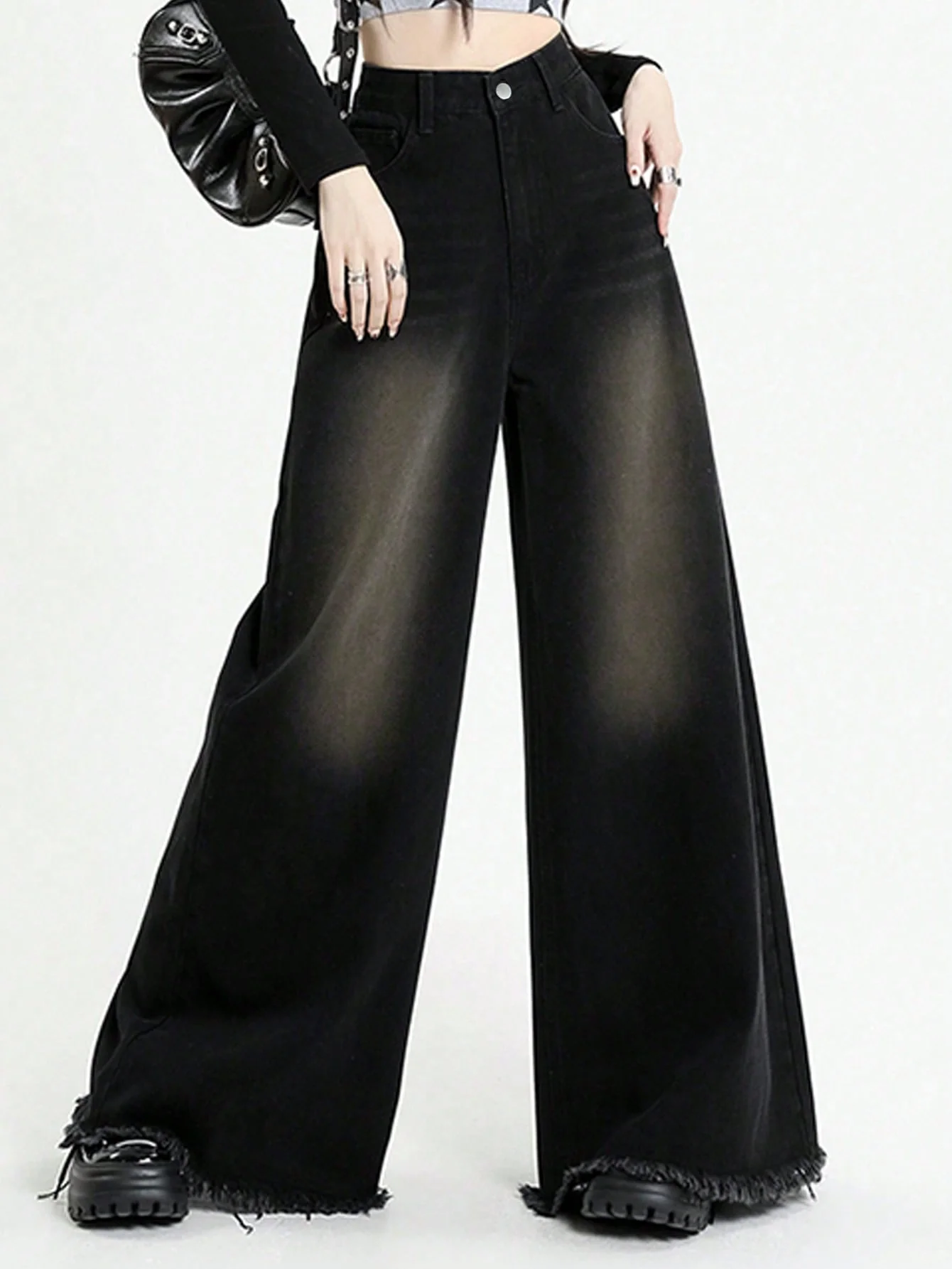 Black Flame Extra Wide Jeans - Image 14