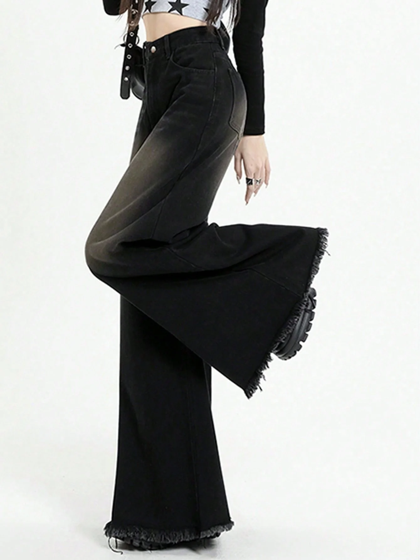 Black Flame Extra Wide Jeans - Image 18