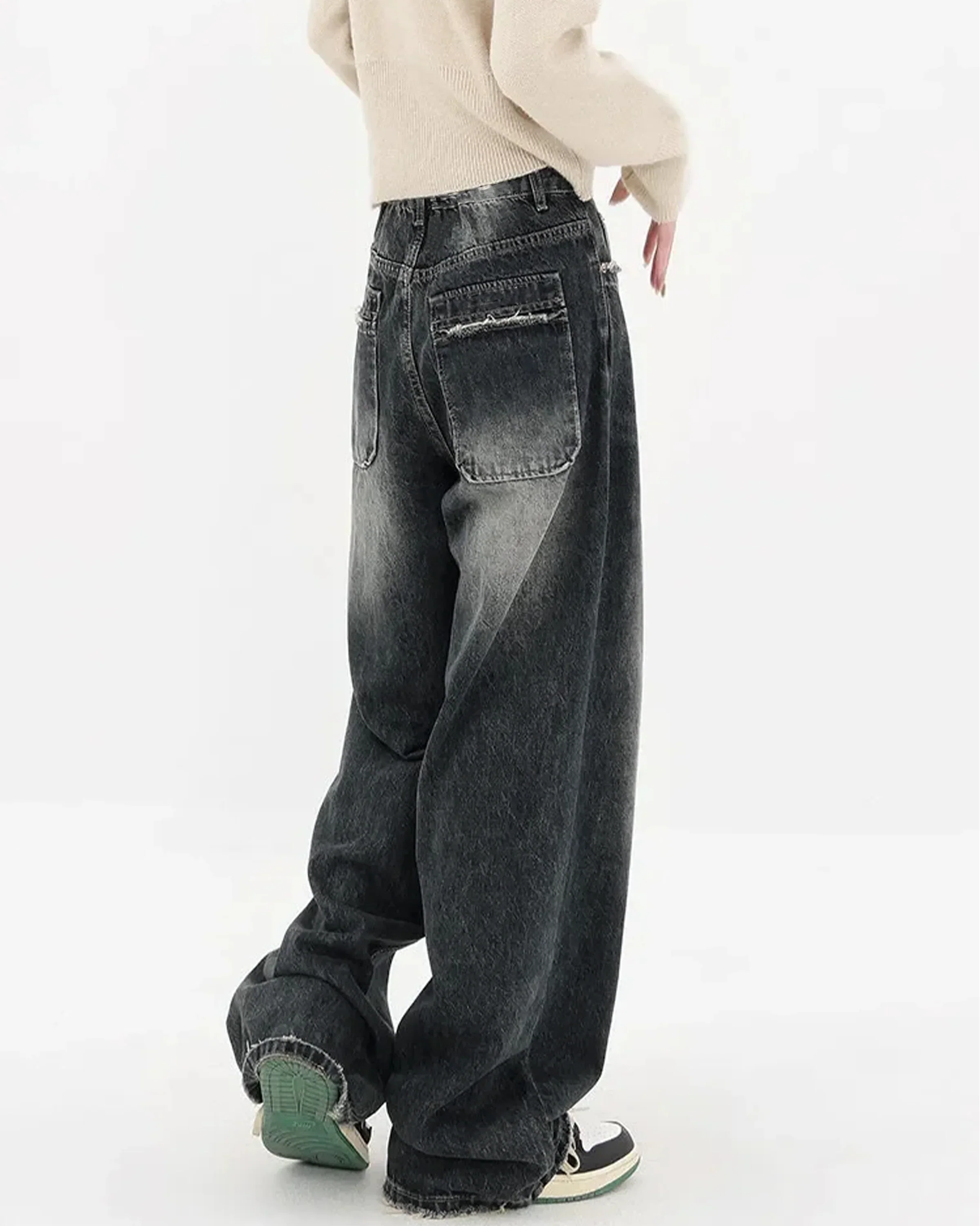 Black Manner Edge Baggy Jeans - Image 3