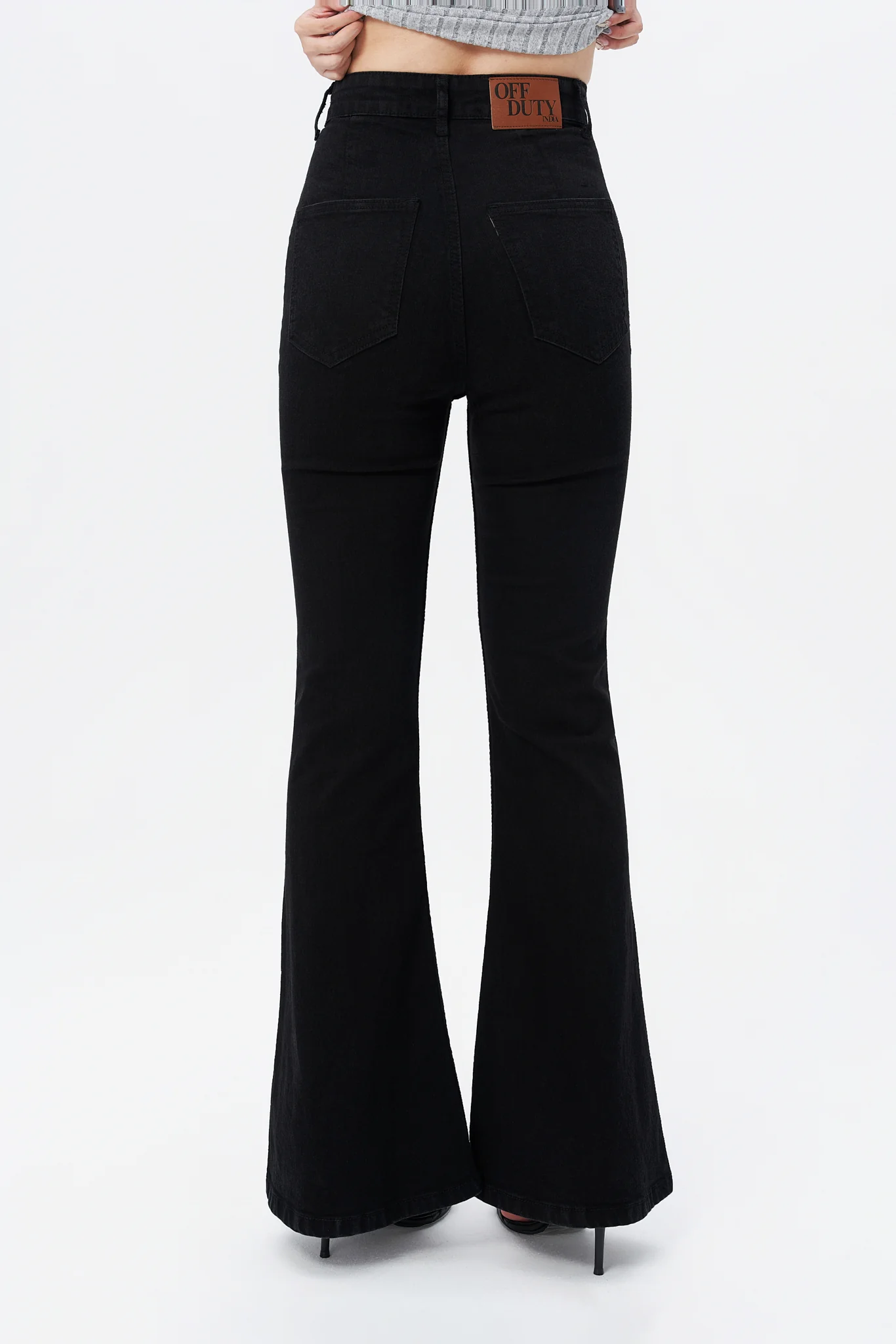 Black Ultra High Rise Flare Jeans - Image 4