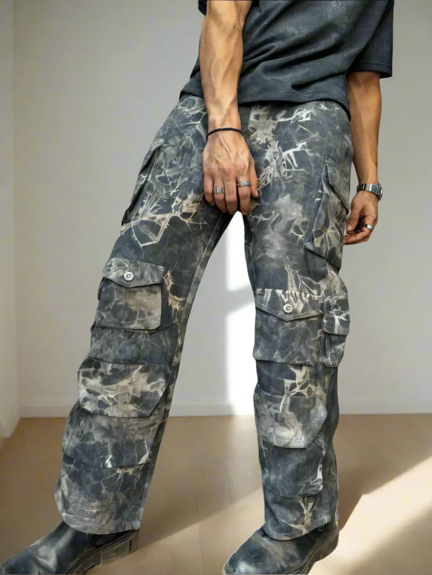 Bleach Flake Cargo Denim - Image 2