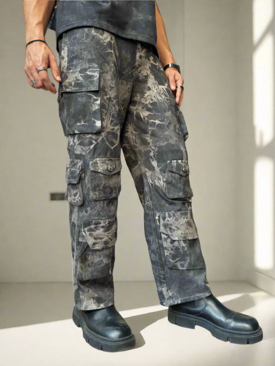 Bleach Flake Cargo Denim - Image 3