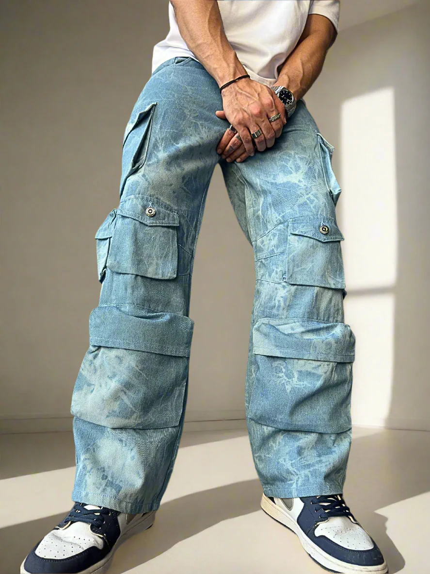 Bleach Flake Cargo Denim - Image 5