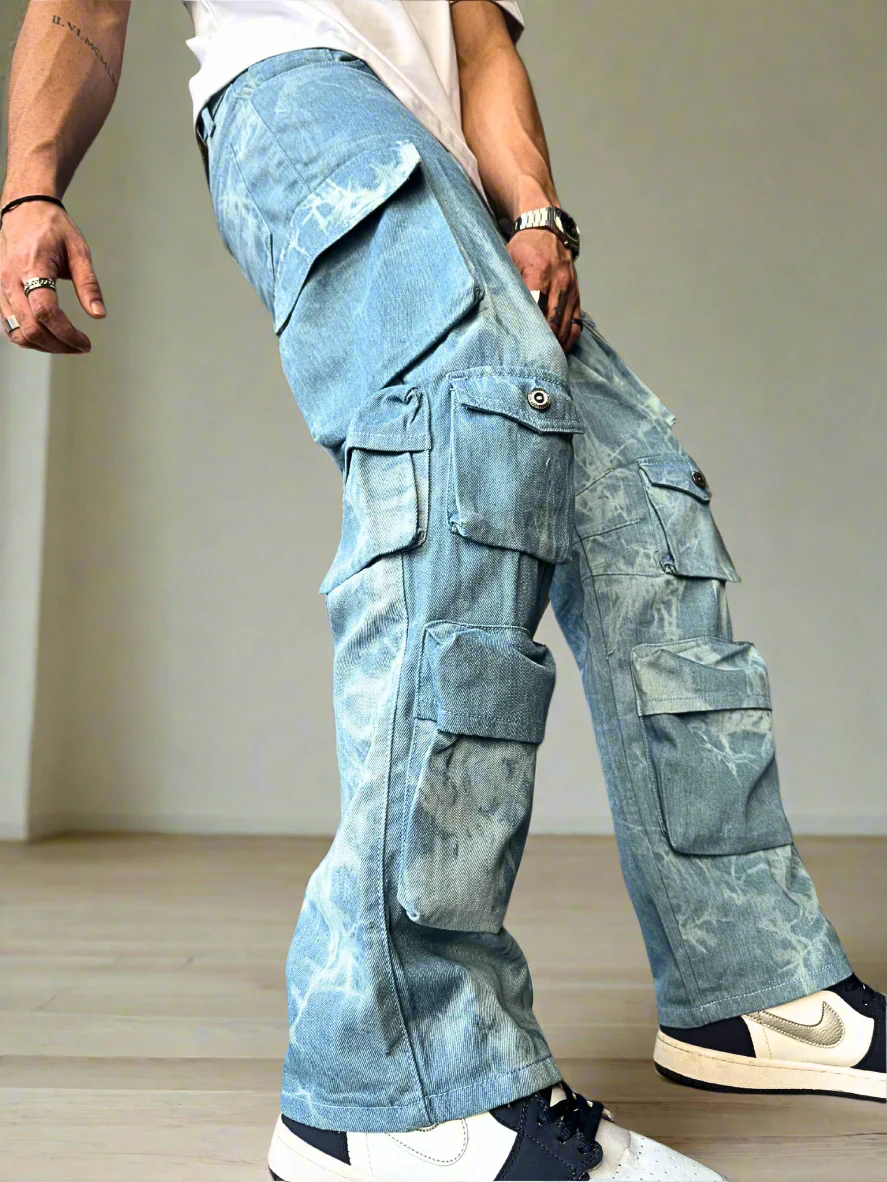 Bleach Flake Cargo Denim - Image 6
