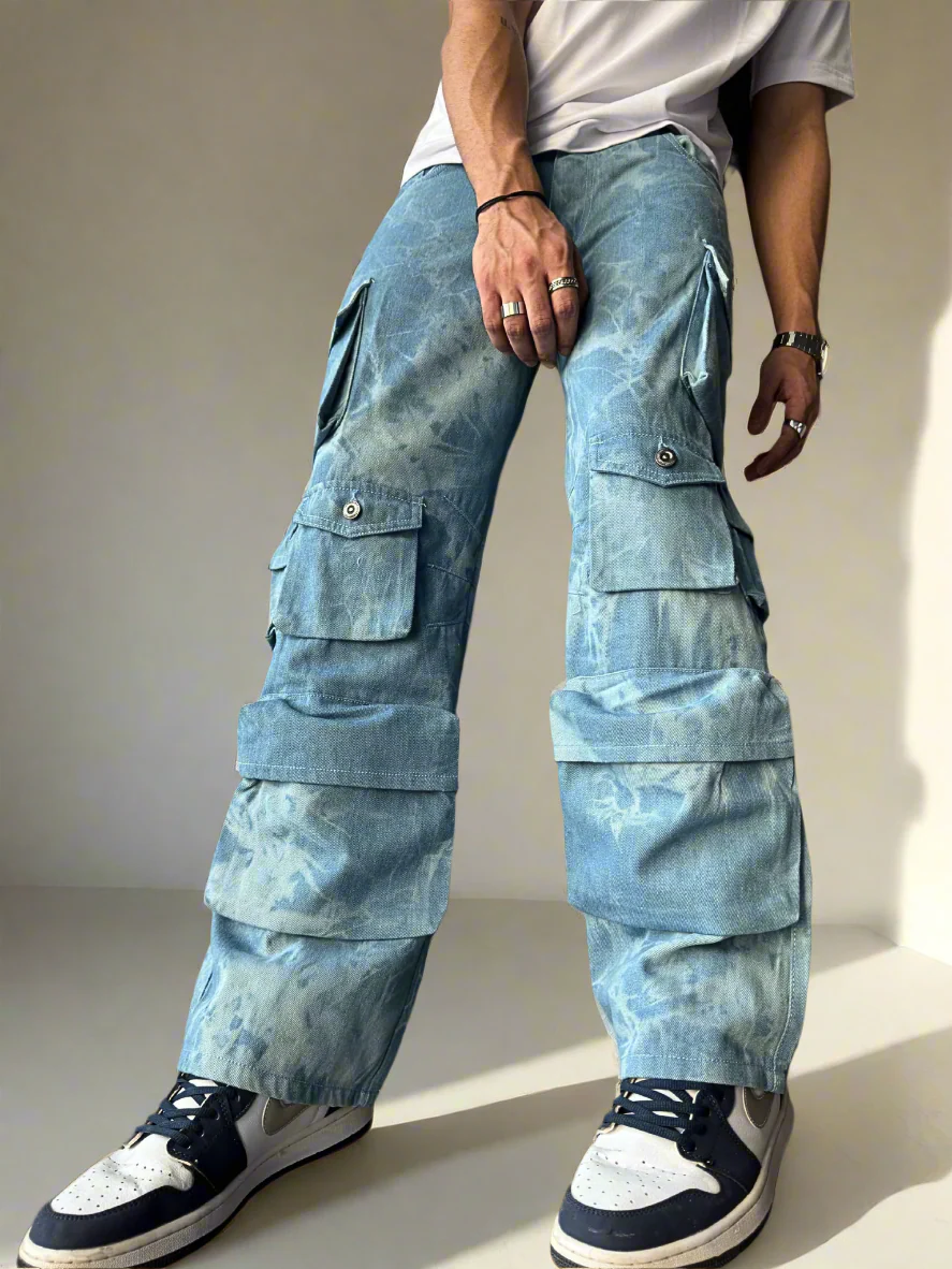Bleach Flake Cargo Denim - Image 7