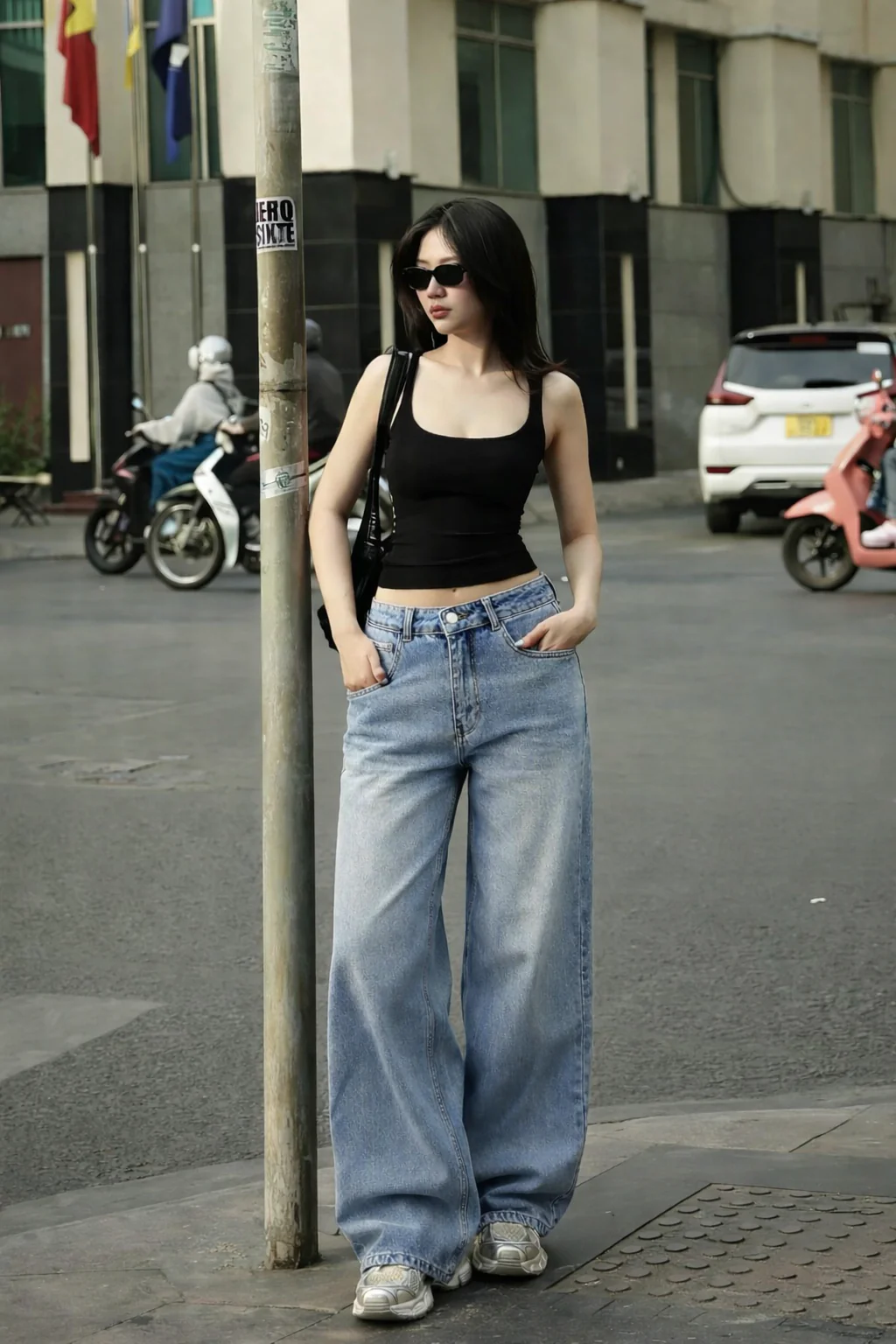 Bling Bleach Wide Leg Jeans - Image 4