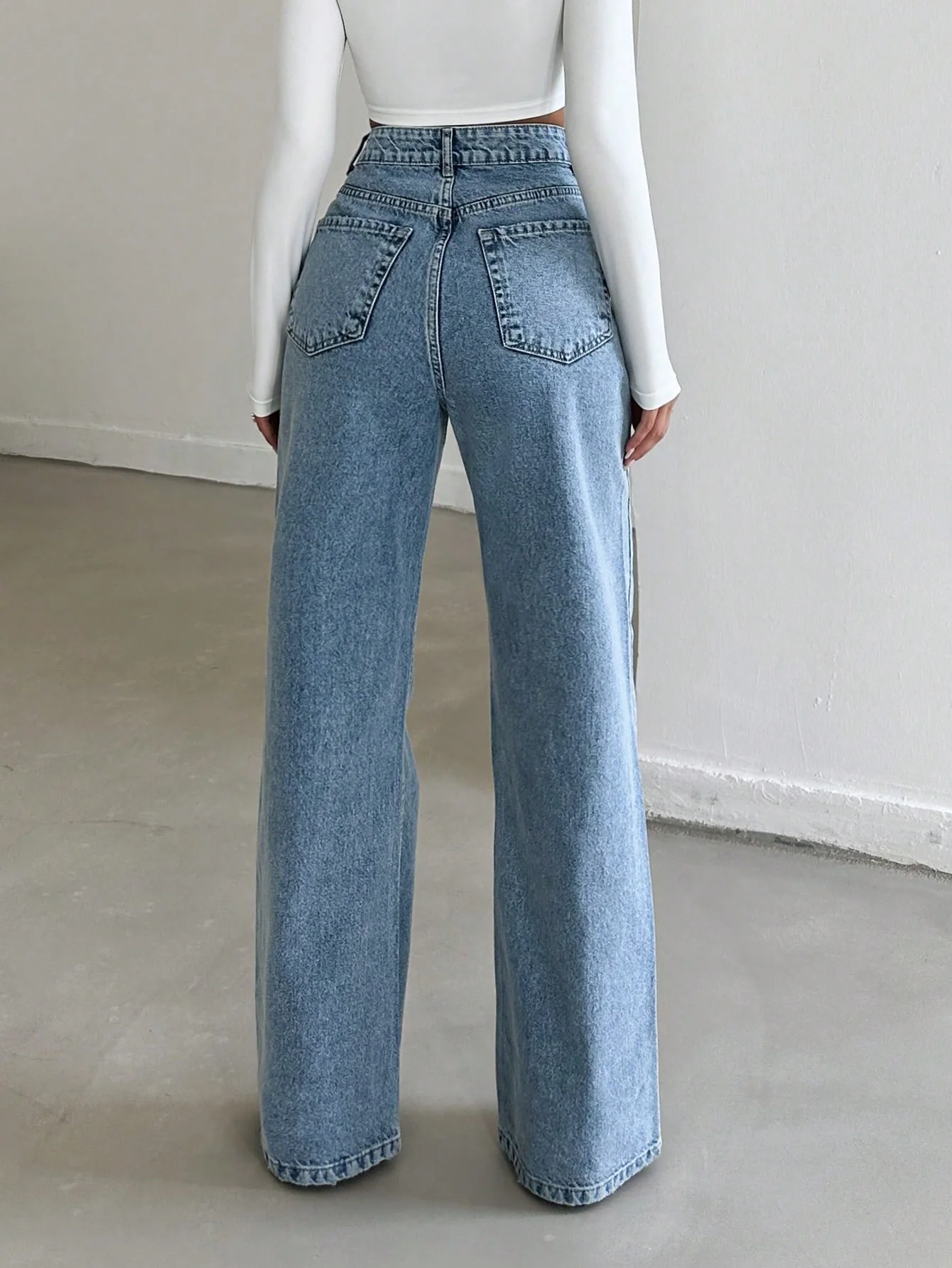 Blue Flex Stone Blue Wide Leg Jeans - Image 4