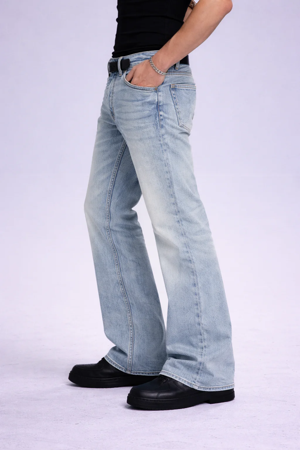 Blue Hype Wash Bootcut Jeans - Image 3