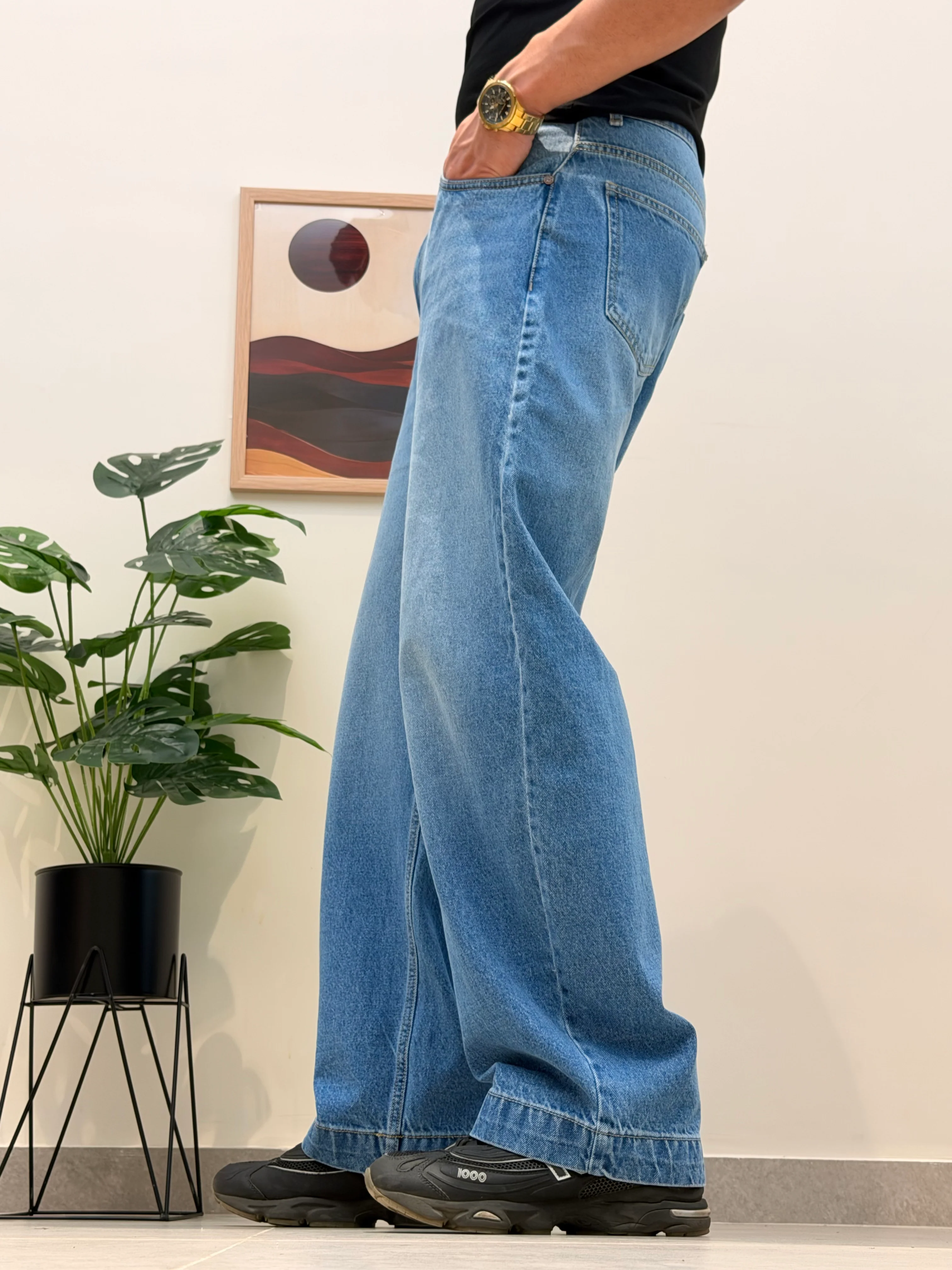 Glitch Blue Japan Baggy Jeans - Image 7