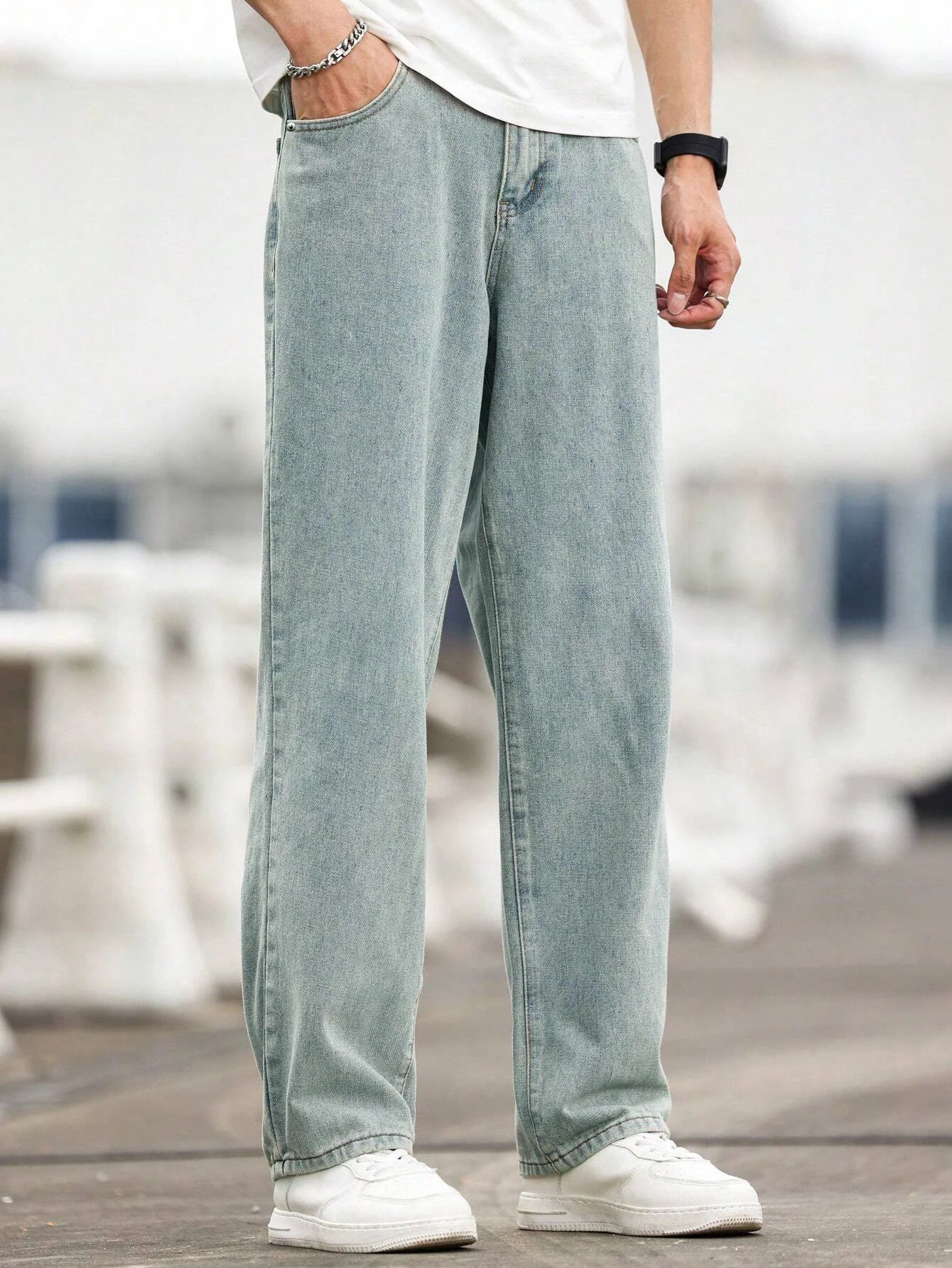 Blue Rust Runner Loose Straight Fit Jeans - Image 4