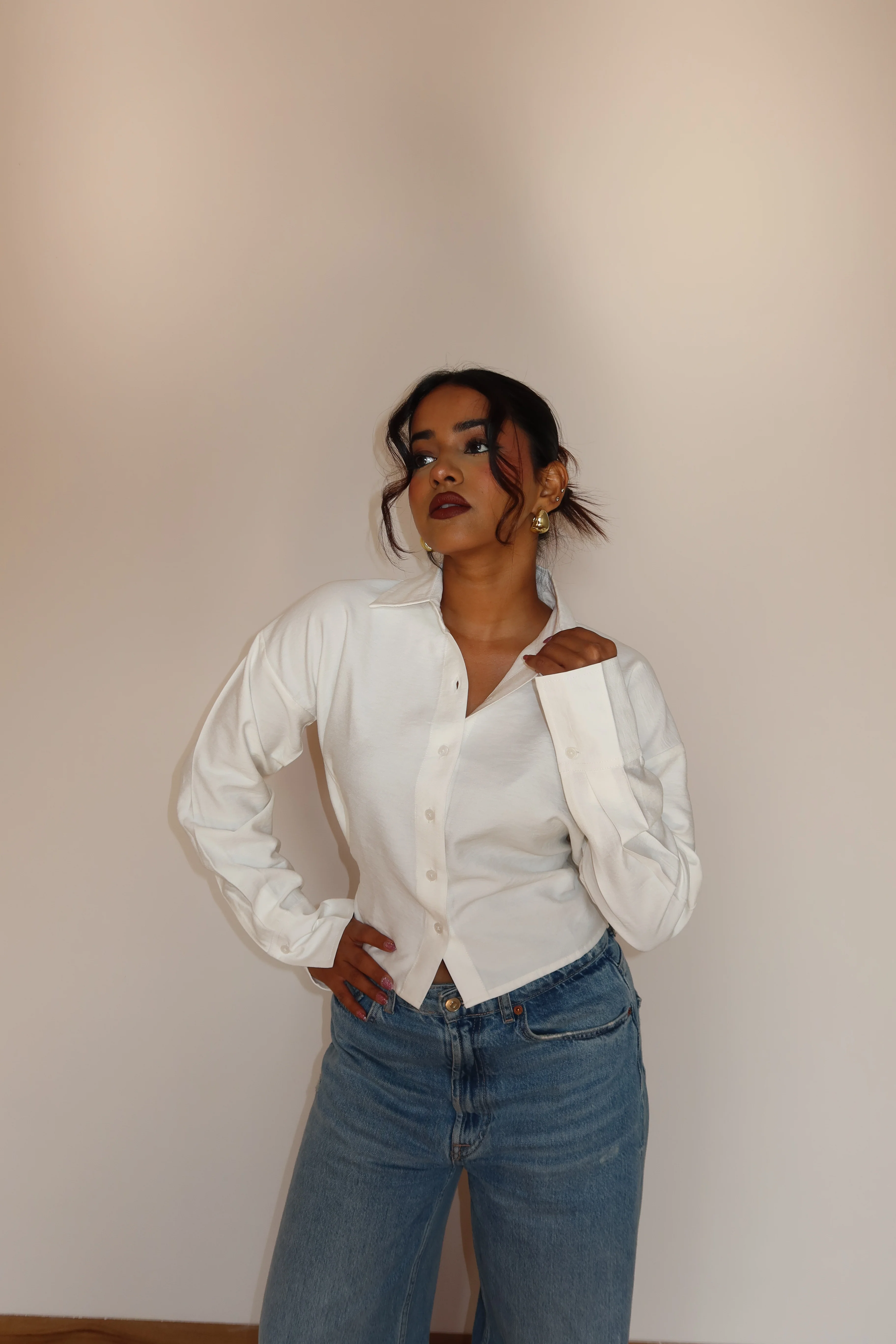 Boyfriend Oversized Tie Up Shirt - Image 13