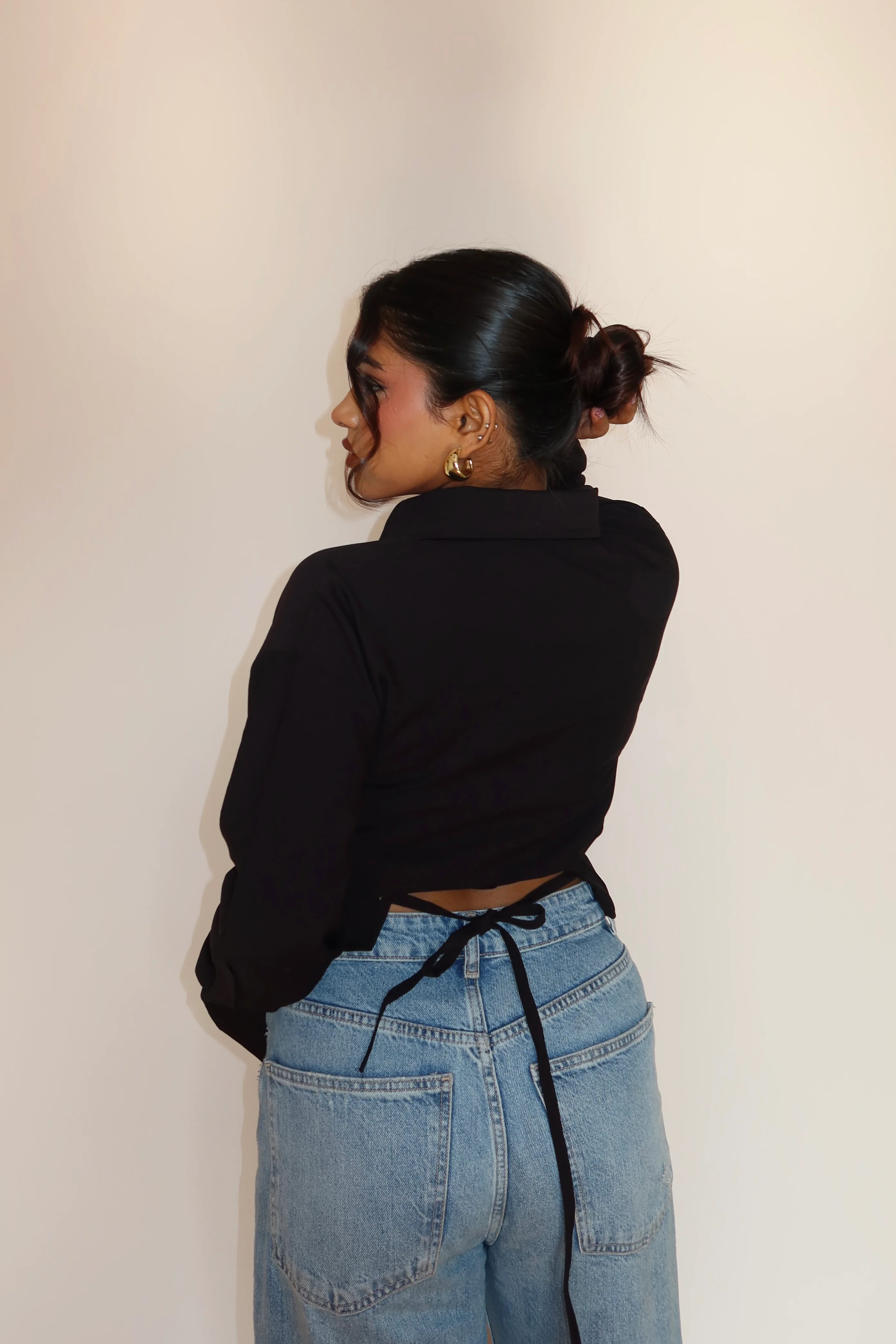 Boyfriend Oversized Tie Up Shirt - Image 6