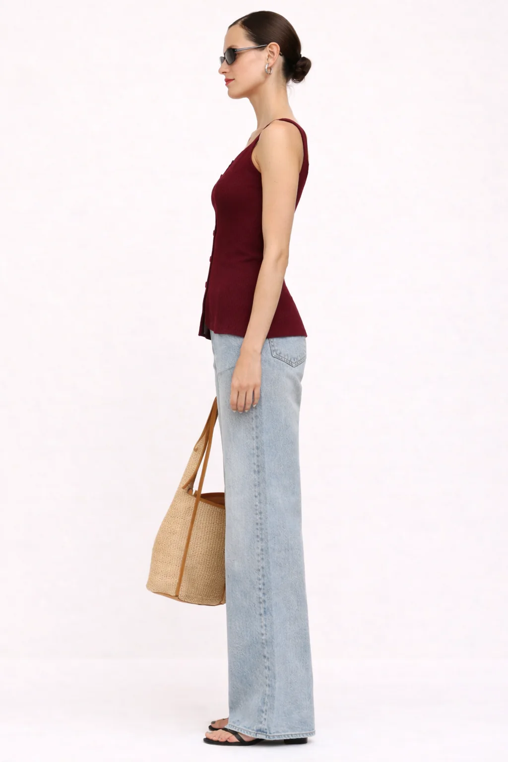 Camelia Button Details Vest Top - Image 15