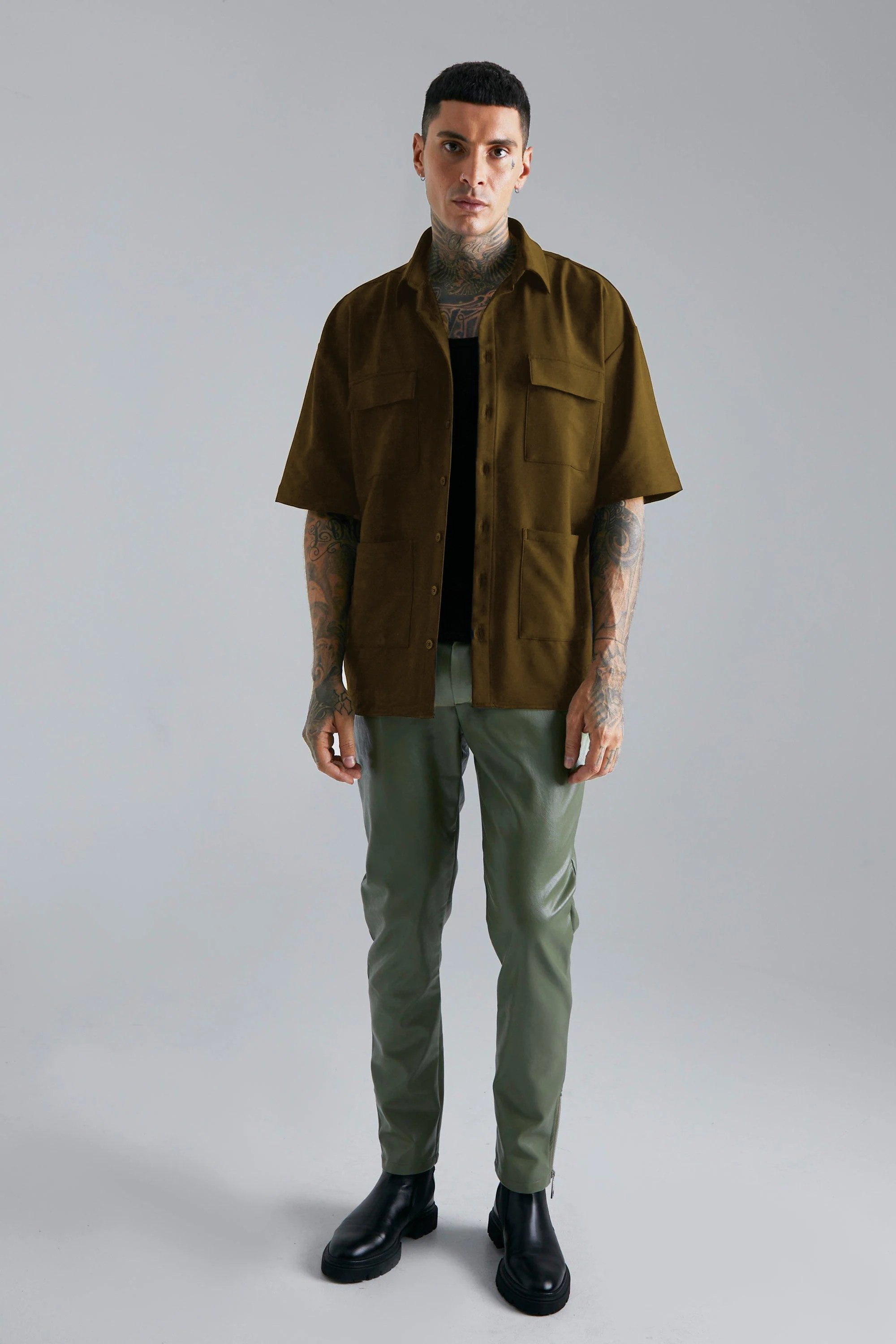 Cargo Oversized Pocket shacket Shirt - Image 10
