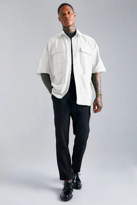 Cargo Oversized Pocket shacket Shirt - Image 2