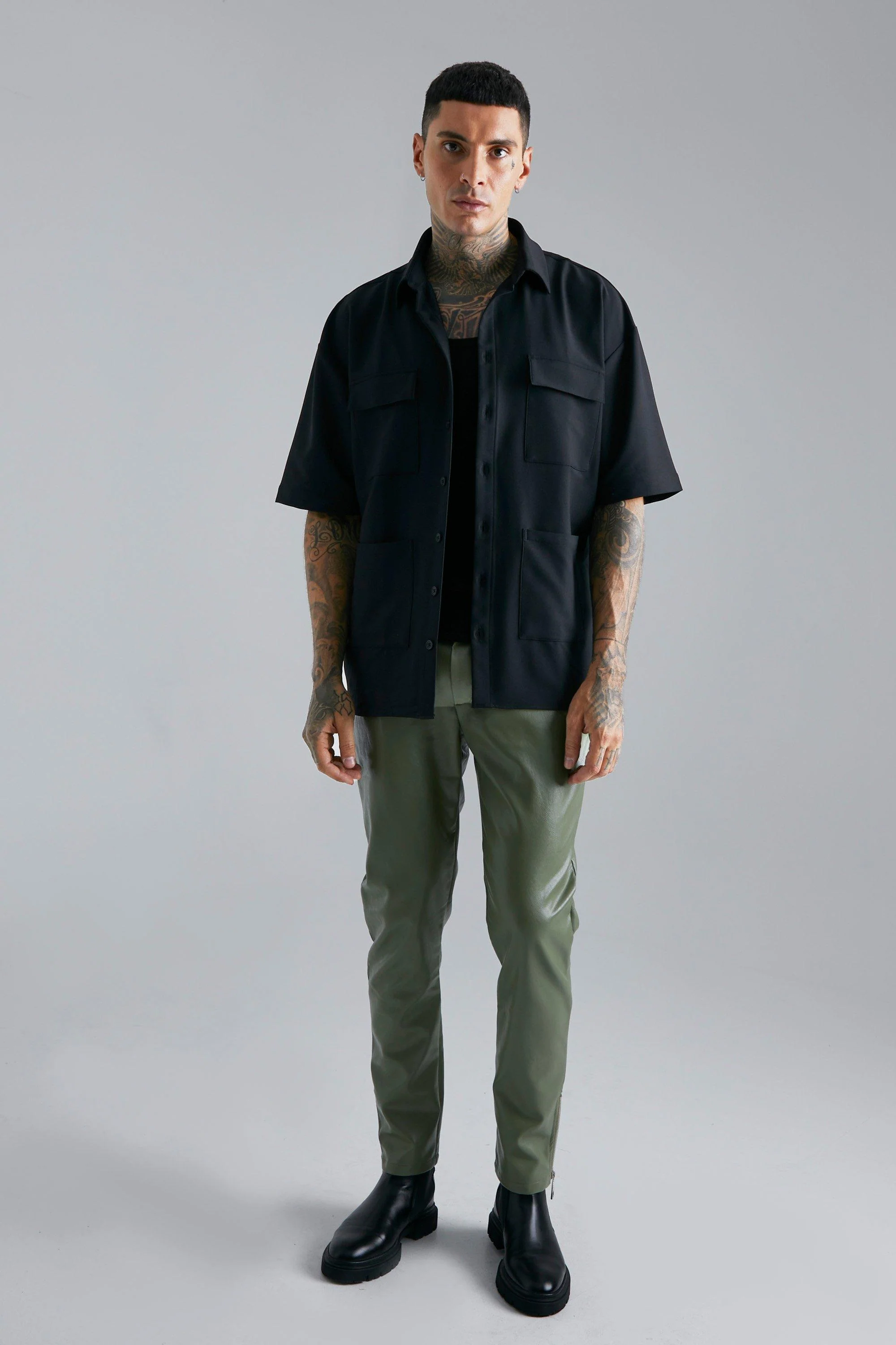 Cargo Oversized Pocket shacket Shirt - Image 6