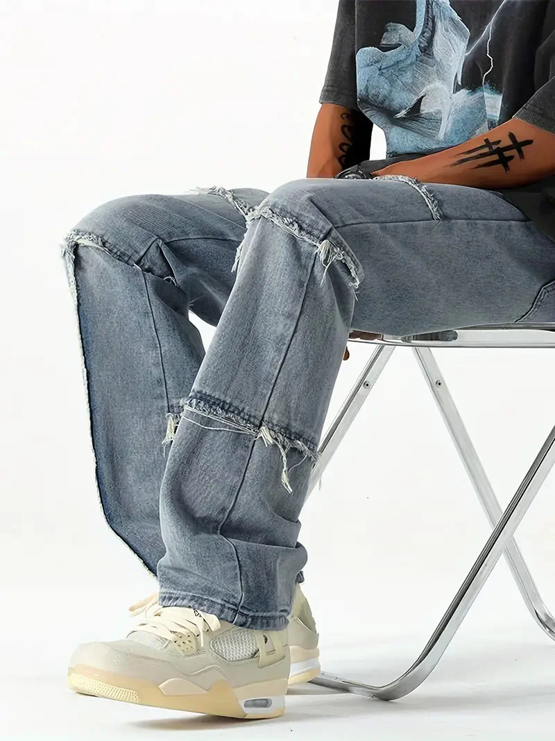 Casual Raw Trim Distressed Denim - Image 4
