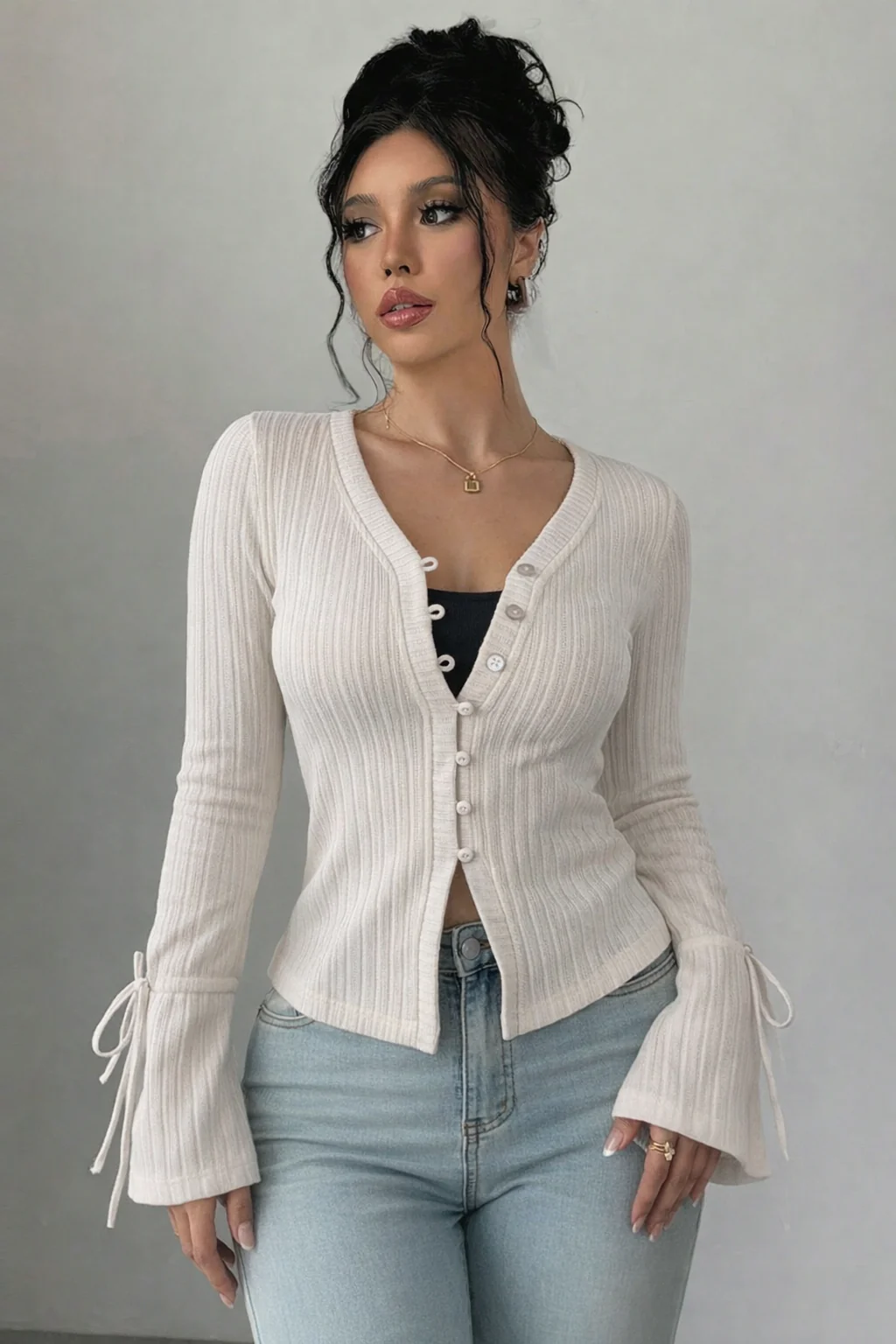 Charm Knit Cardigan Top - Image 7
