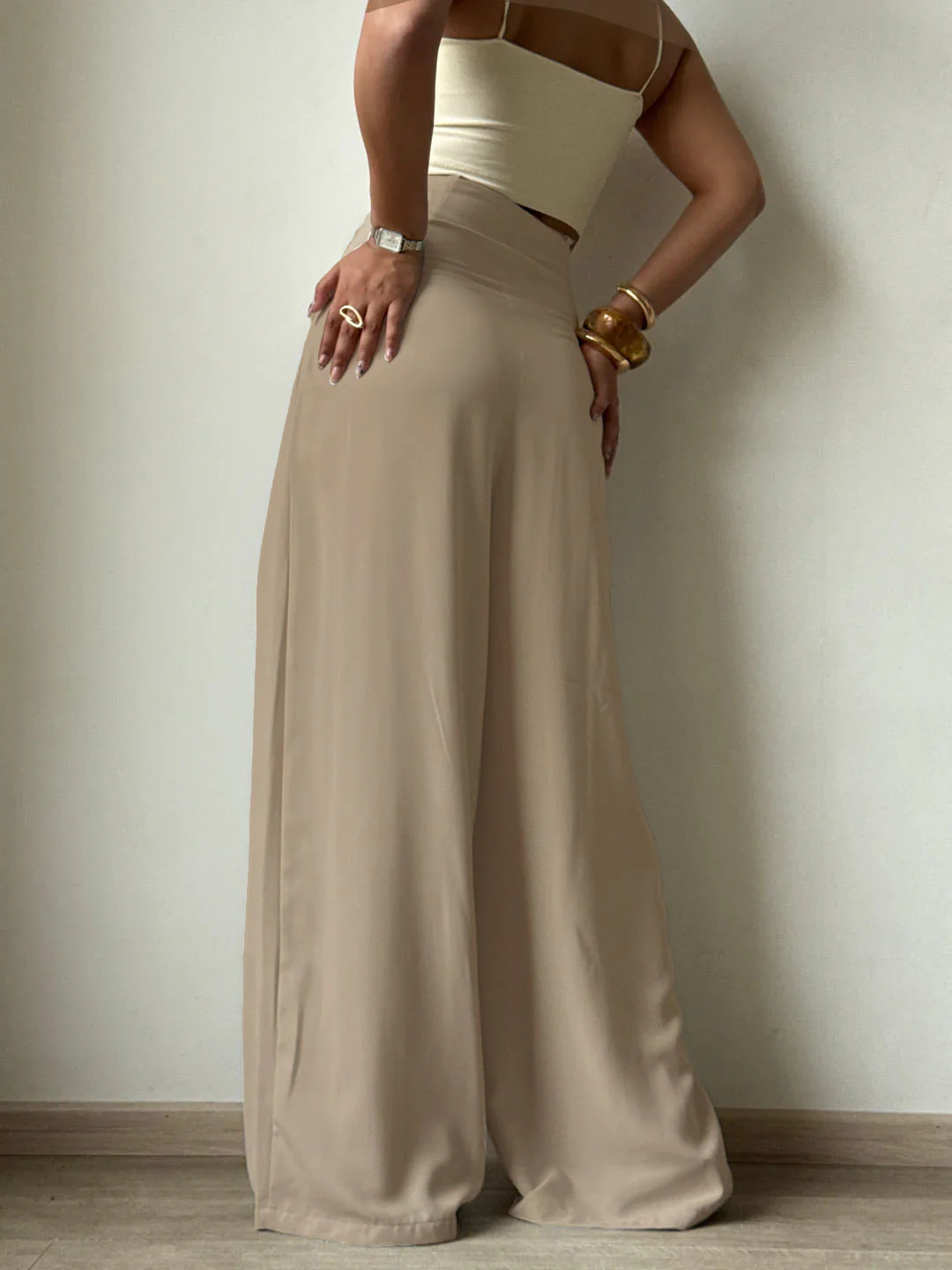 Cinched Drawstring Wide Leg Pants - Image 24