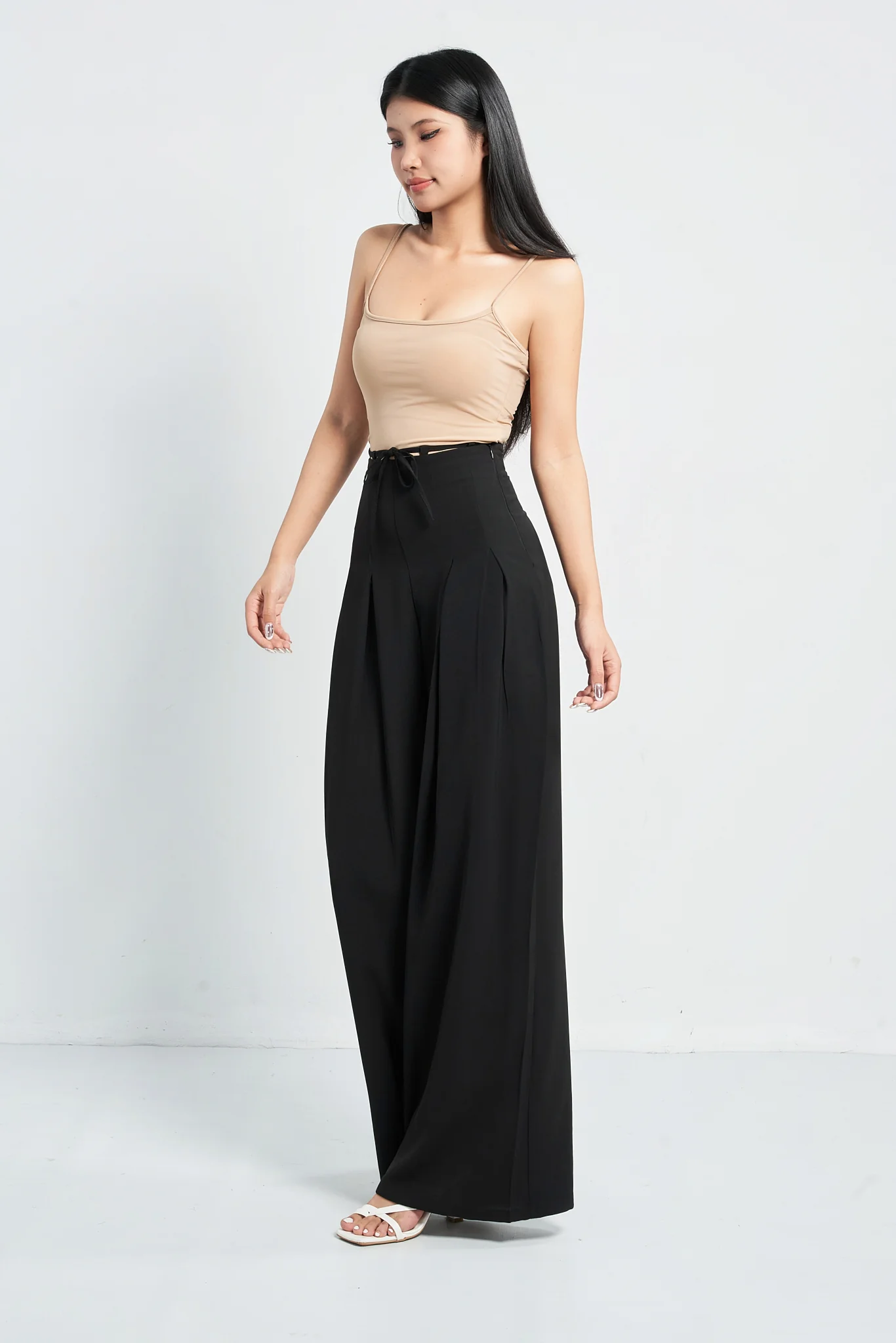 Cinched Drawstring Wide Leg Pants - Image 27