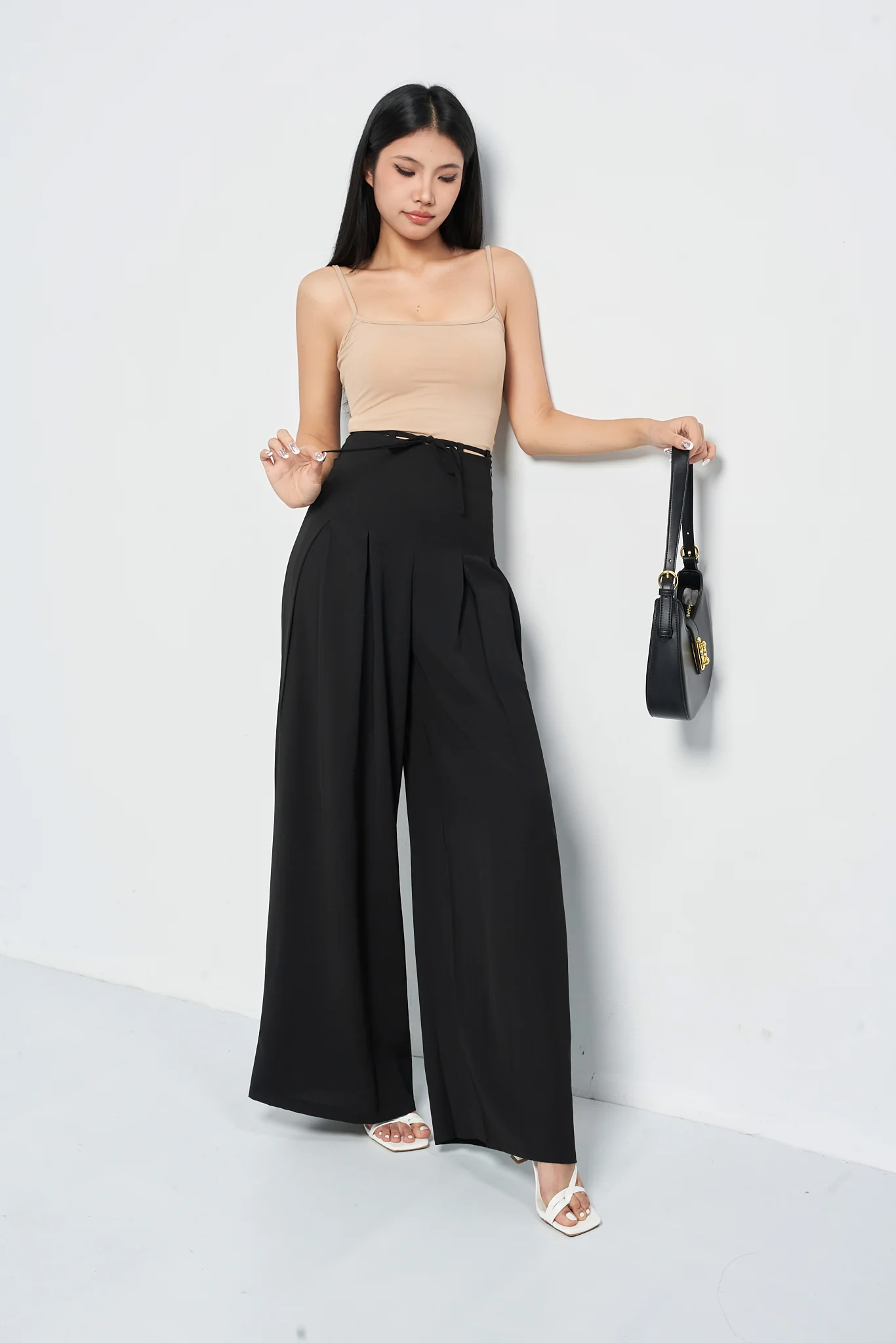 Cinched Drawstring Wide Leg Pants - Image 29