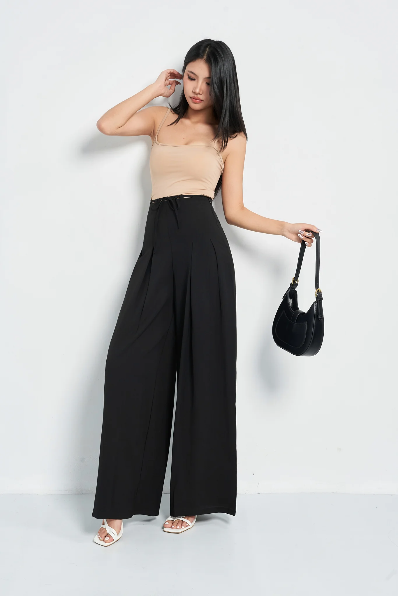Cinched Drawstring Wide Leg Pants - Image 30