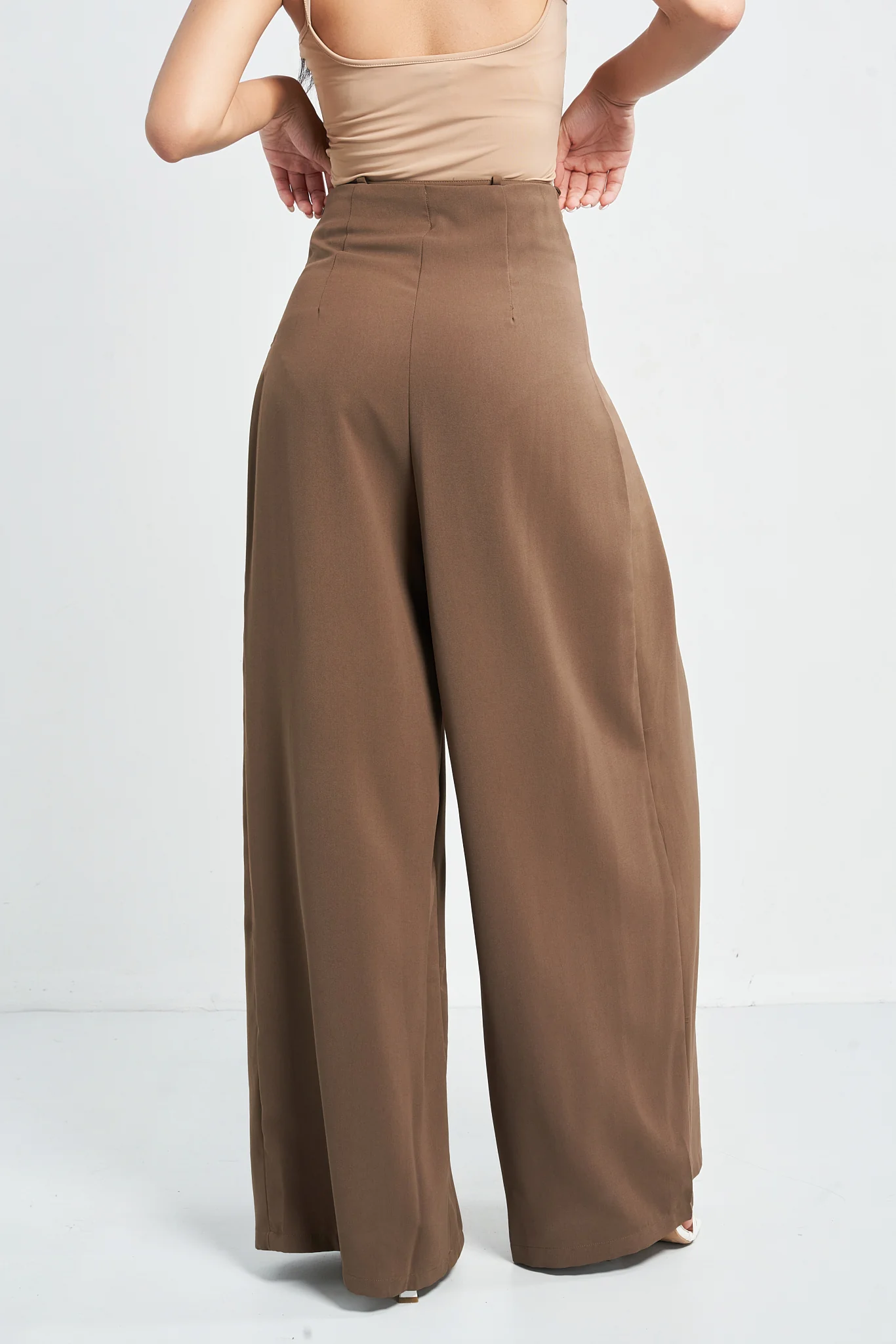Cinched Drawstring Wide Leg Pants - Image 9