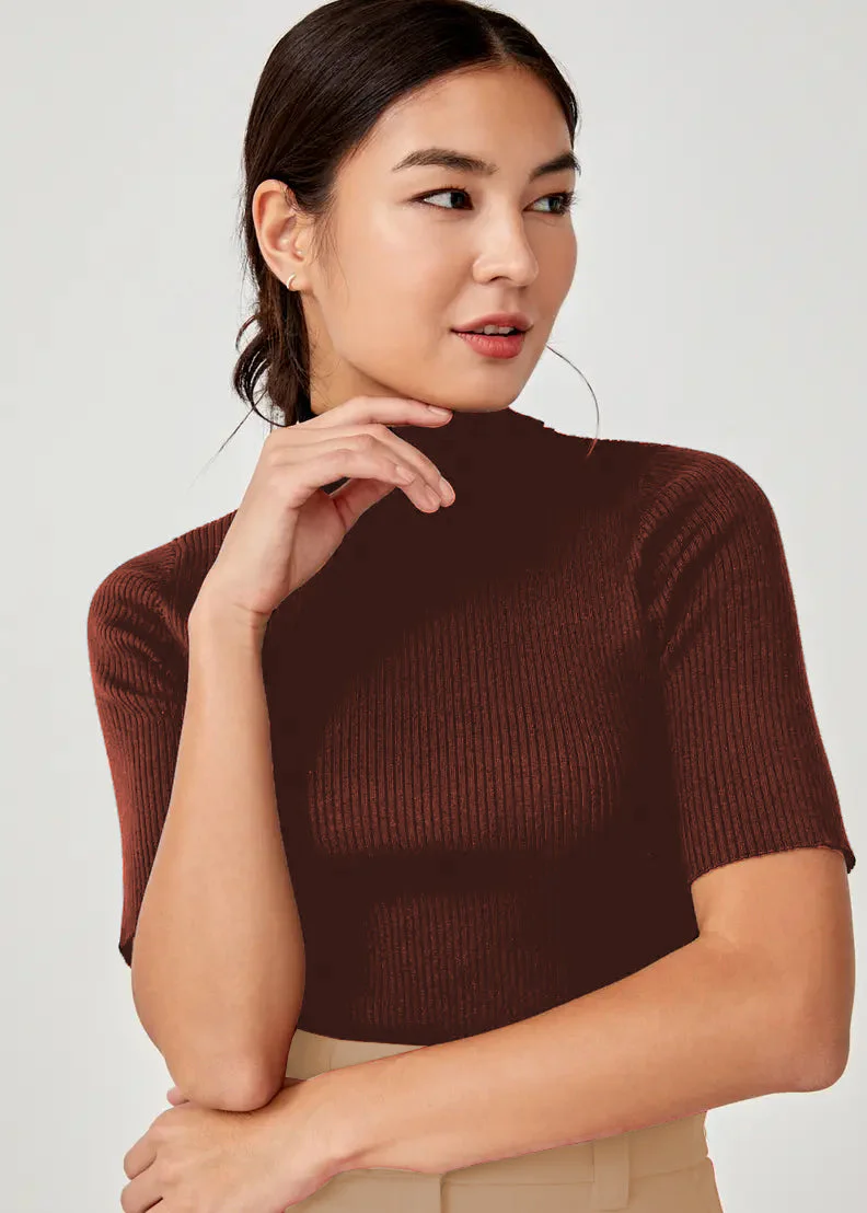 City Girl Mock Neck Half Sleeves Top - Image 2
