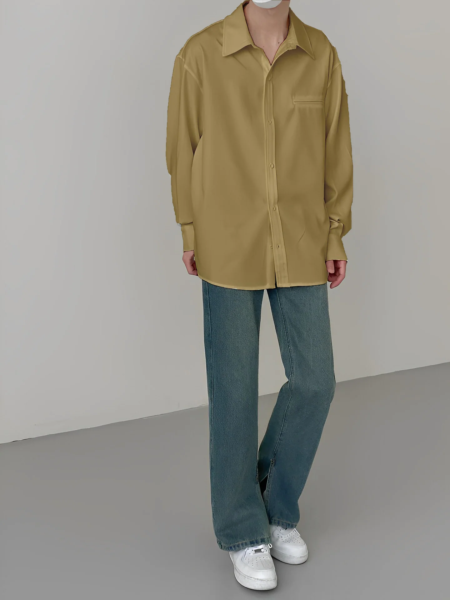 Classic full sleeved korean men shirt - Image 2