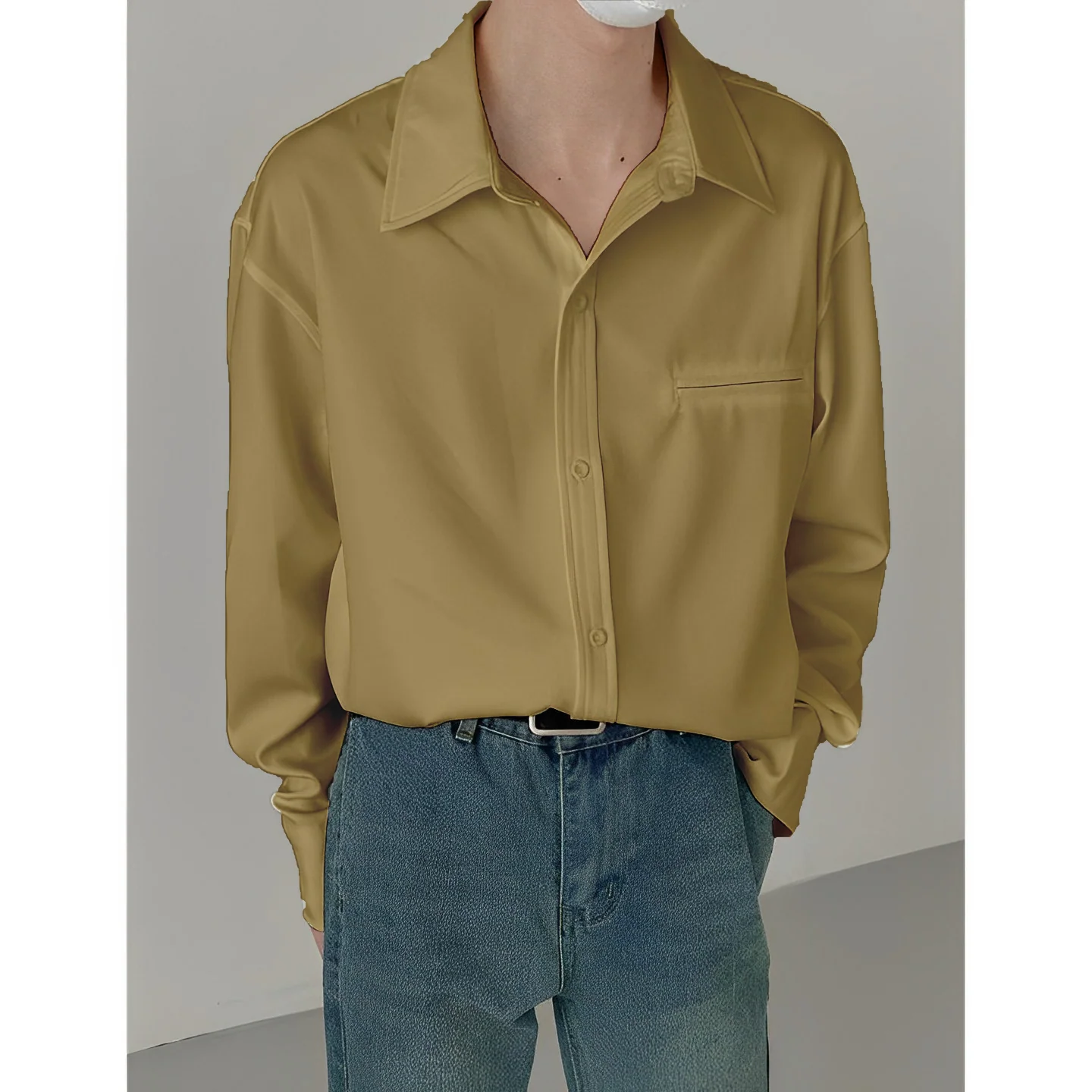 Classic full sleeved korean men shirt - Image 3