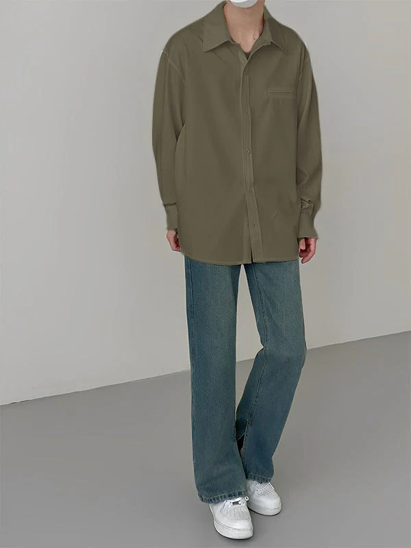 Classic full sleeved korean men shirt - Image 5