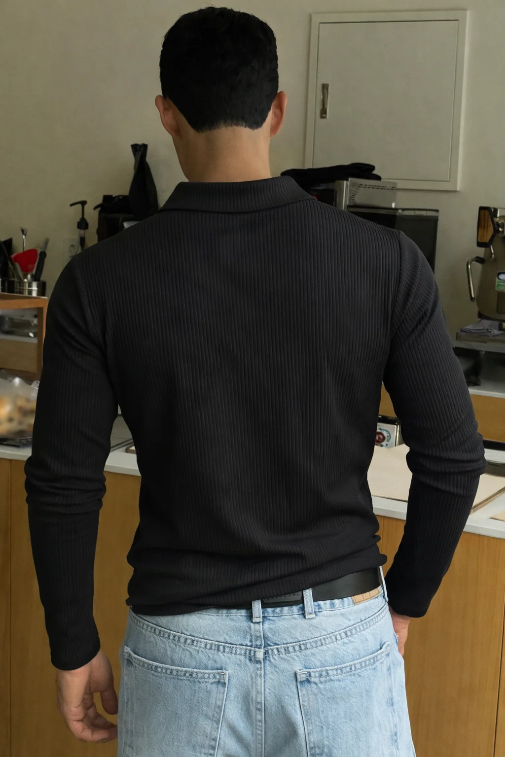 Classic Ribbed Full-Sleeve Polo - Image 3