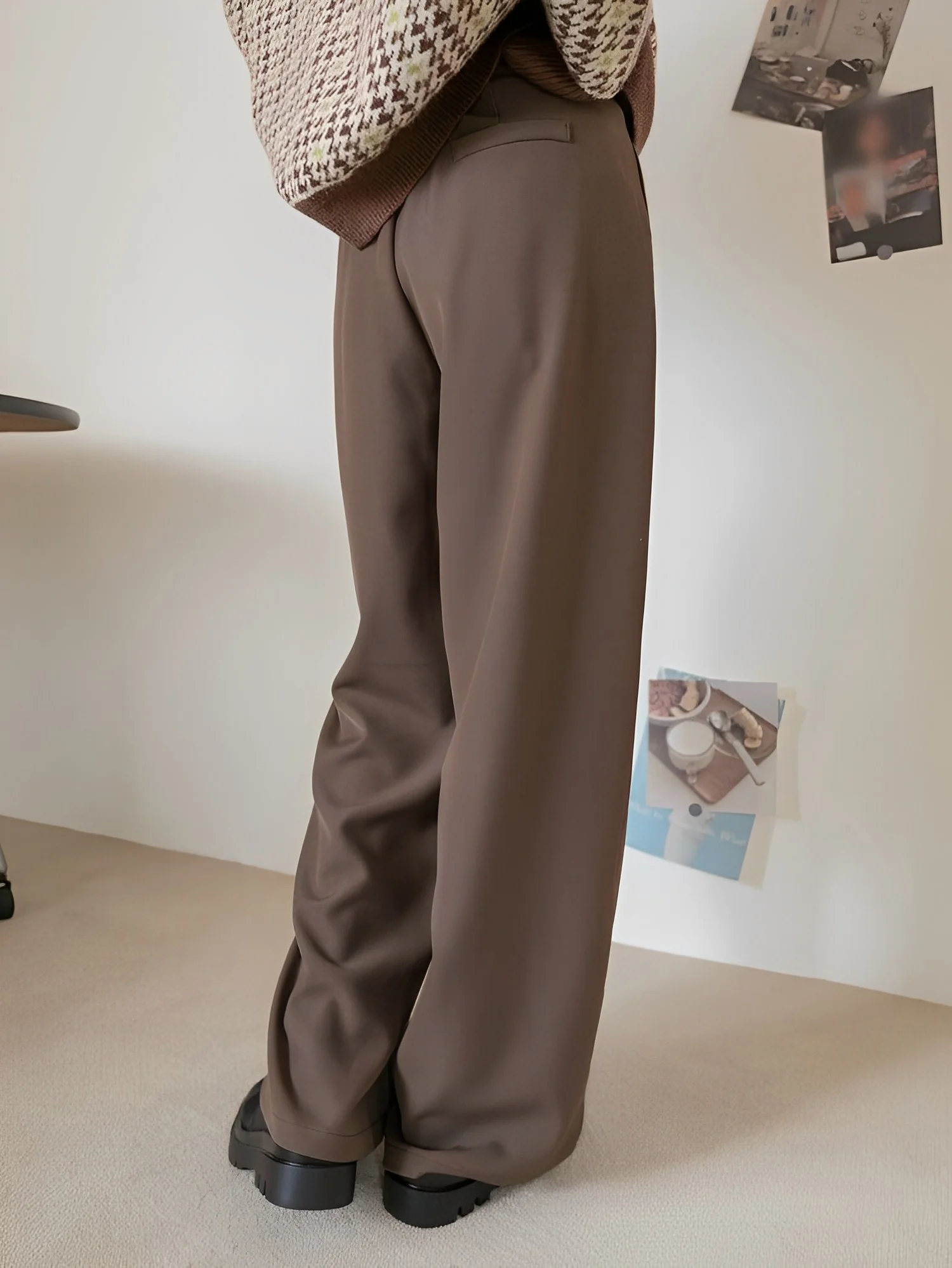 Coco Brown Korean Relaxed Pants - Image 3