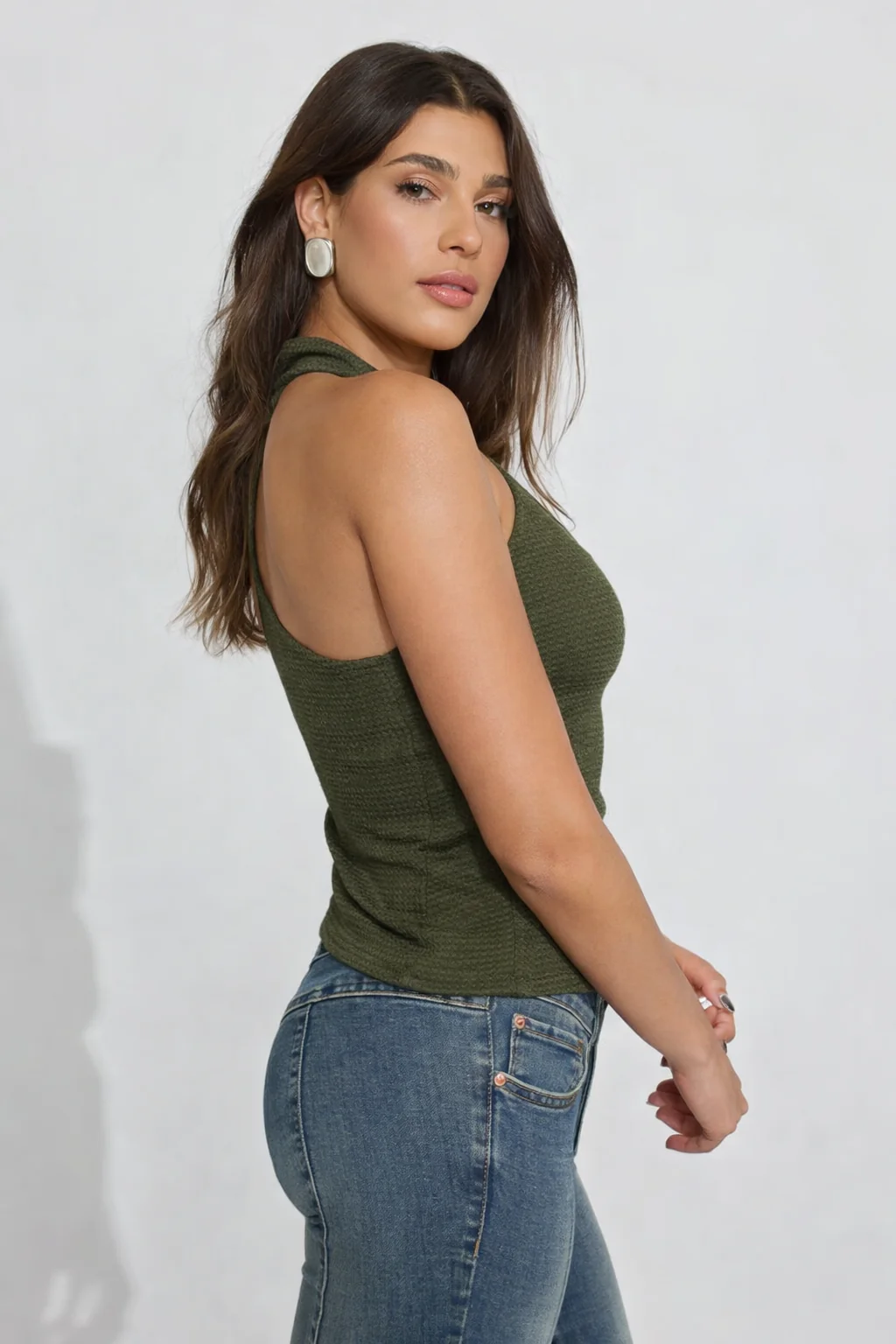 Collared Pin Up Vest Top - Image 6