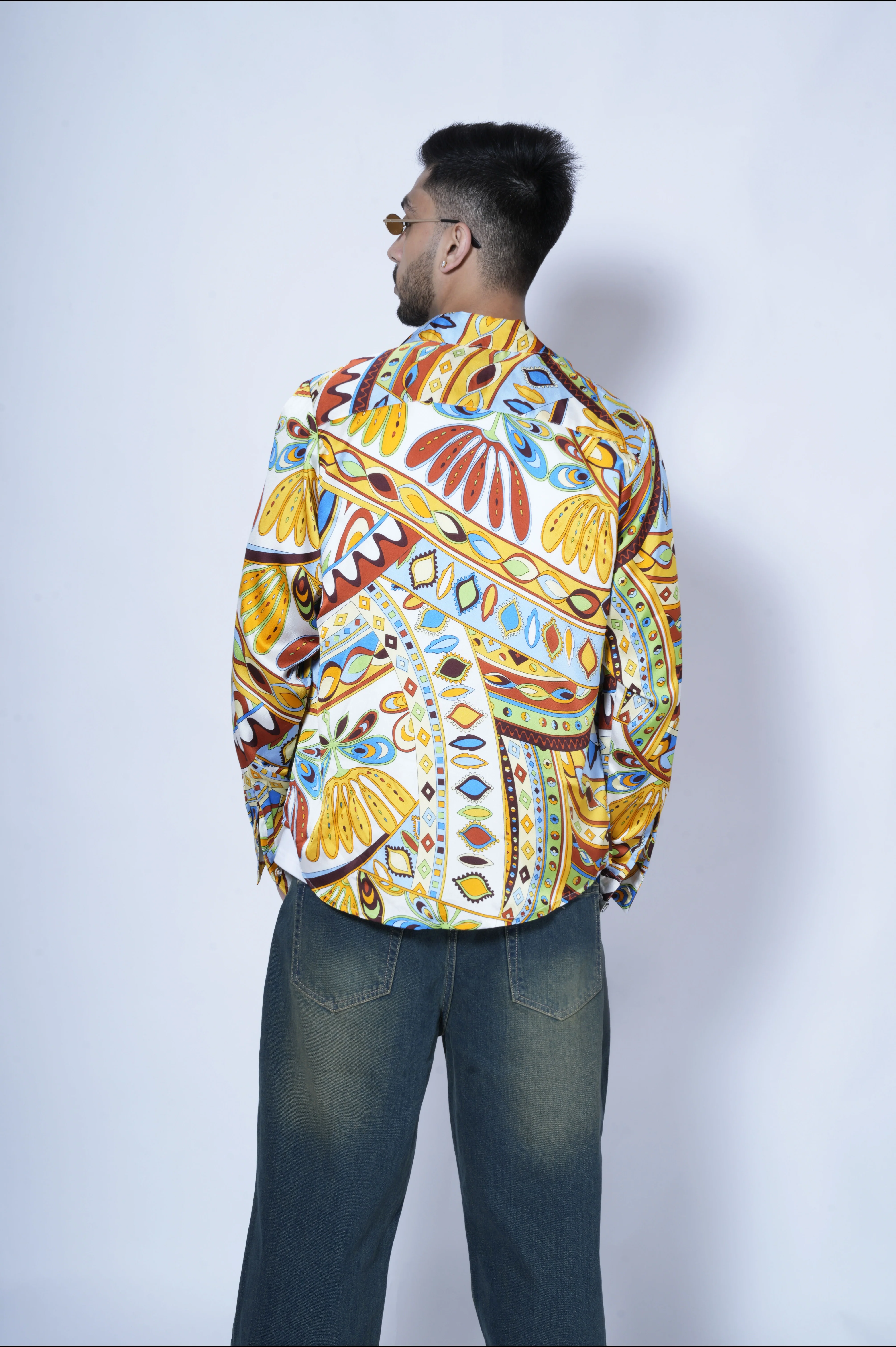 Colorful Tribal Fusion Print Full Sleeves Shirt - Image 3