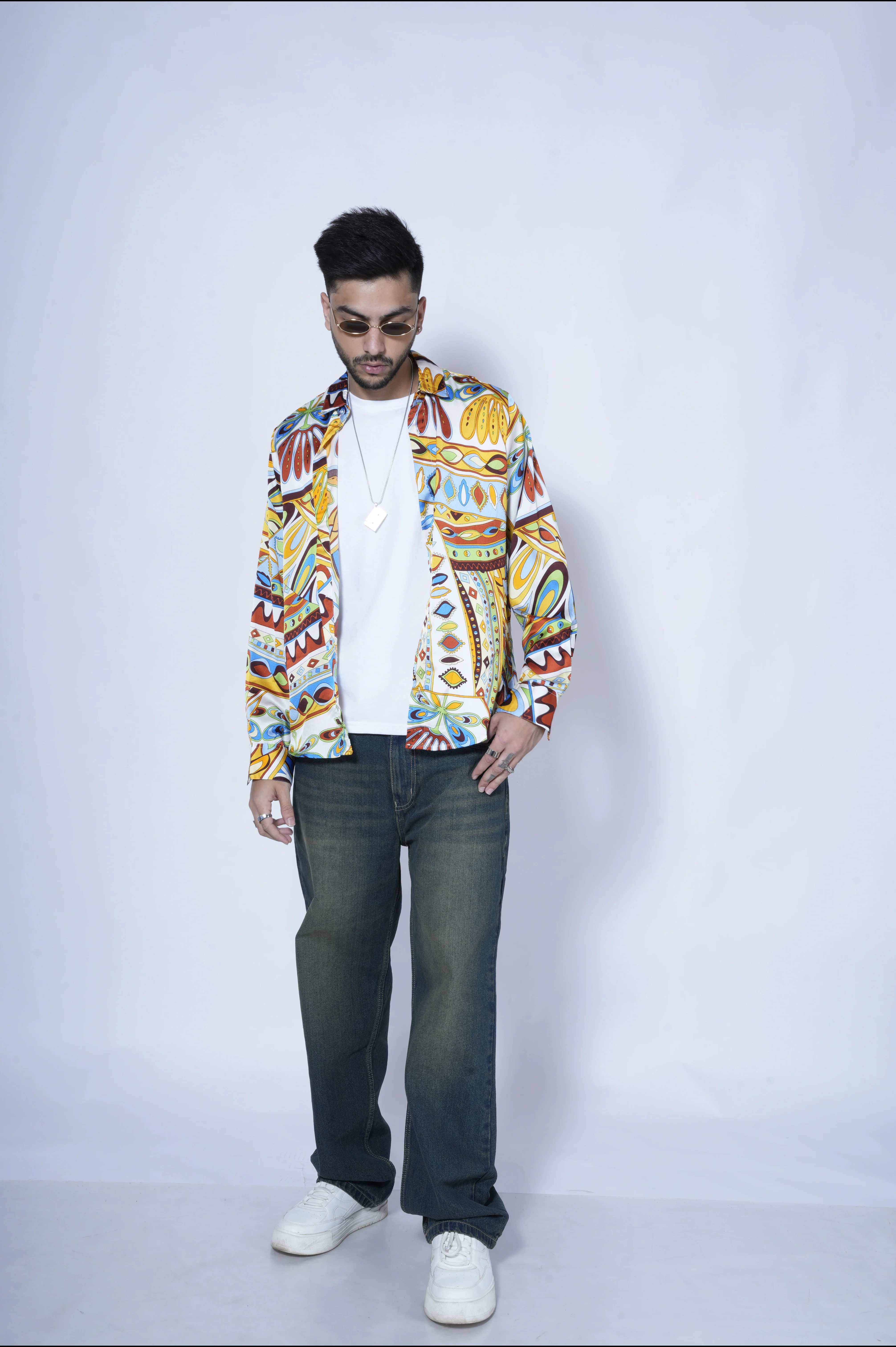 Colorful Tribal Fusion Print Full Sleeves Shirt - Image 4