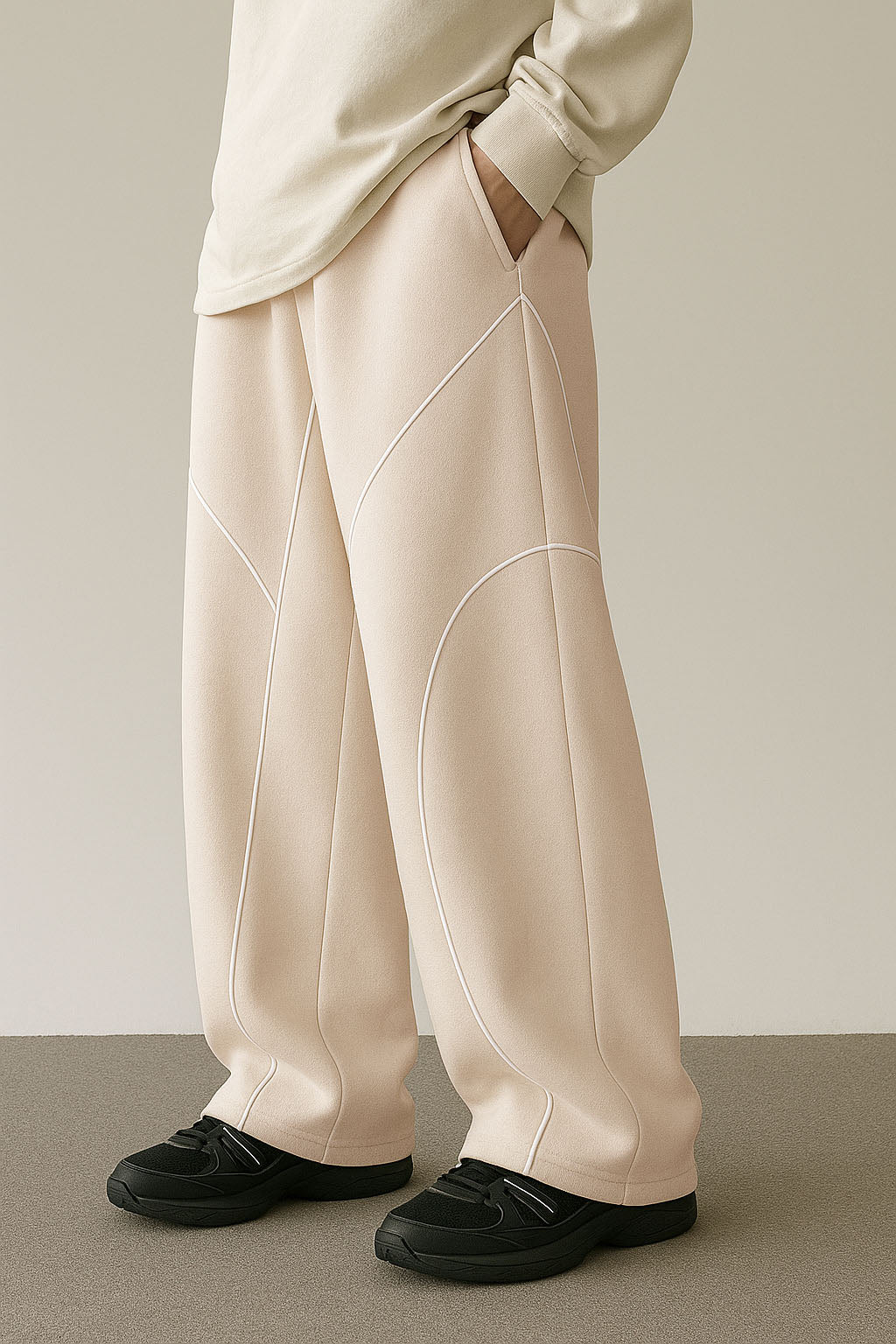 Contrast Curve Baggy Joggers - Image 5