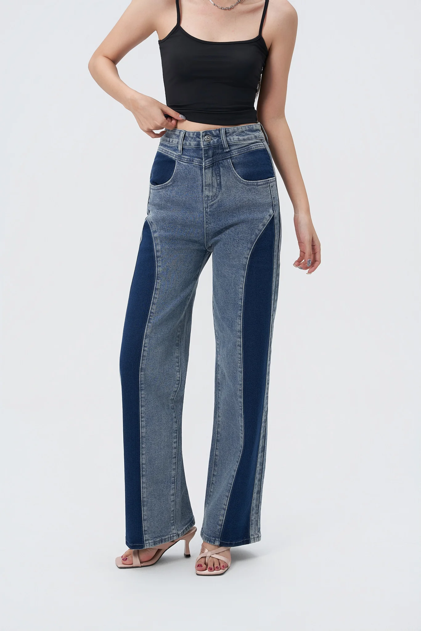 Contrast Flow Straight Leg Jeans - Image 2