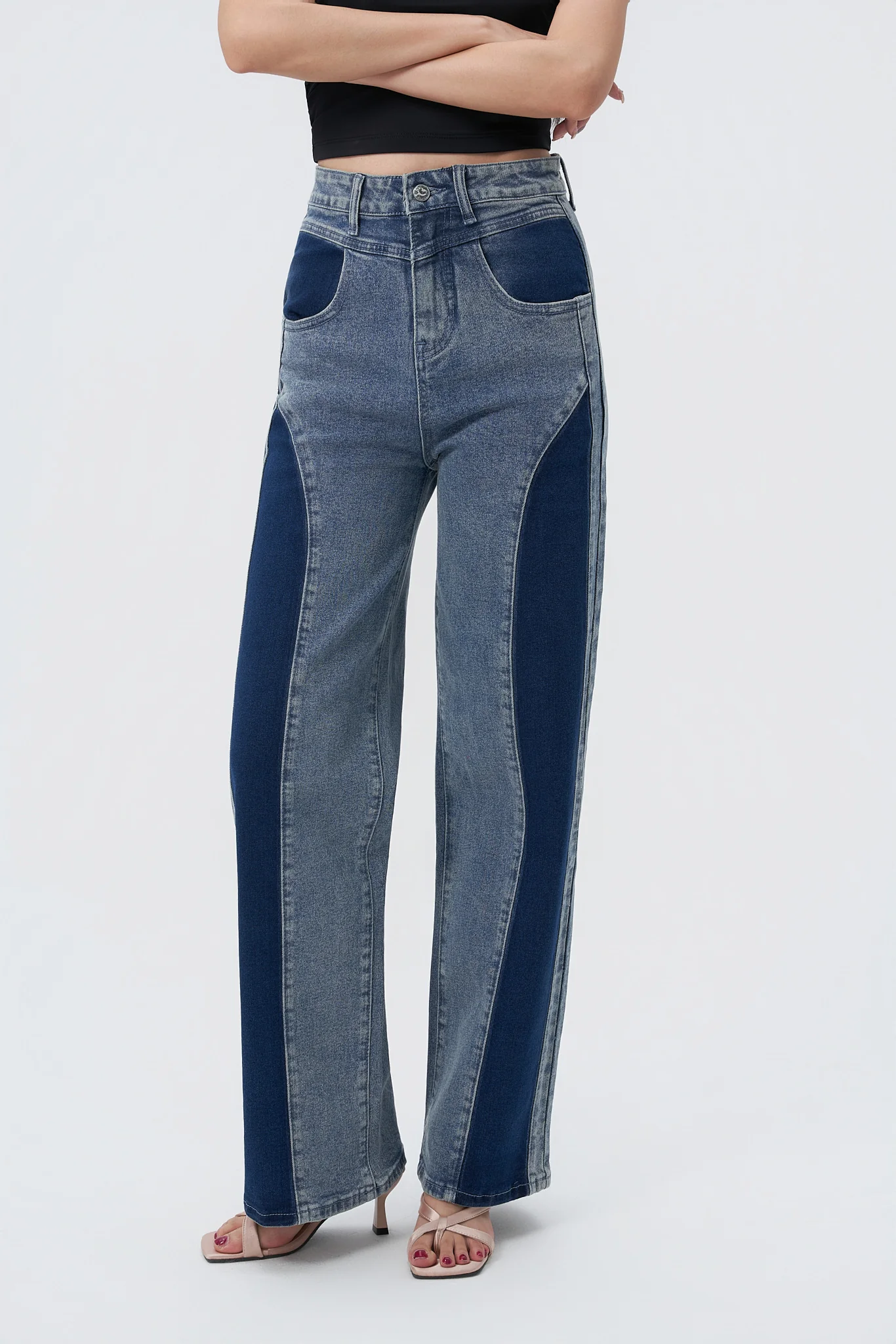 Contrast Flow Straight Leg Jeans - Image 3